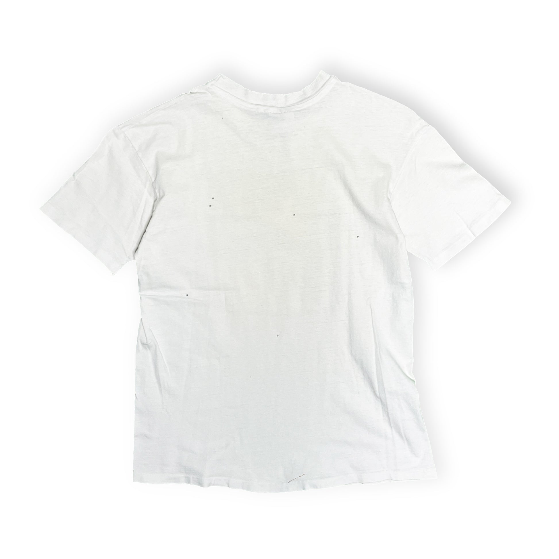 80s〜 Hanes THRASHER T L 背面 白ベース プリントなし 若干の汚れ