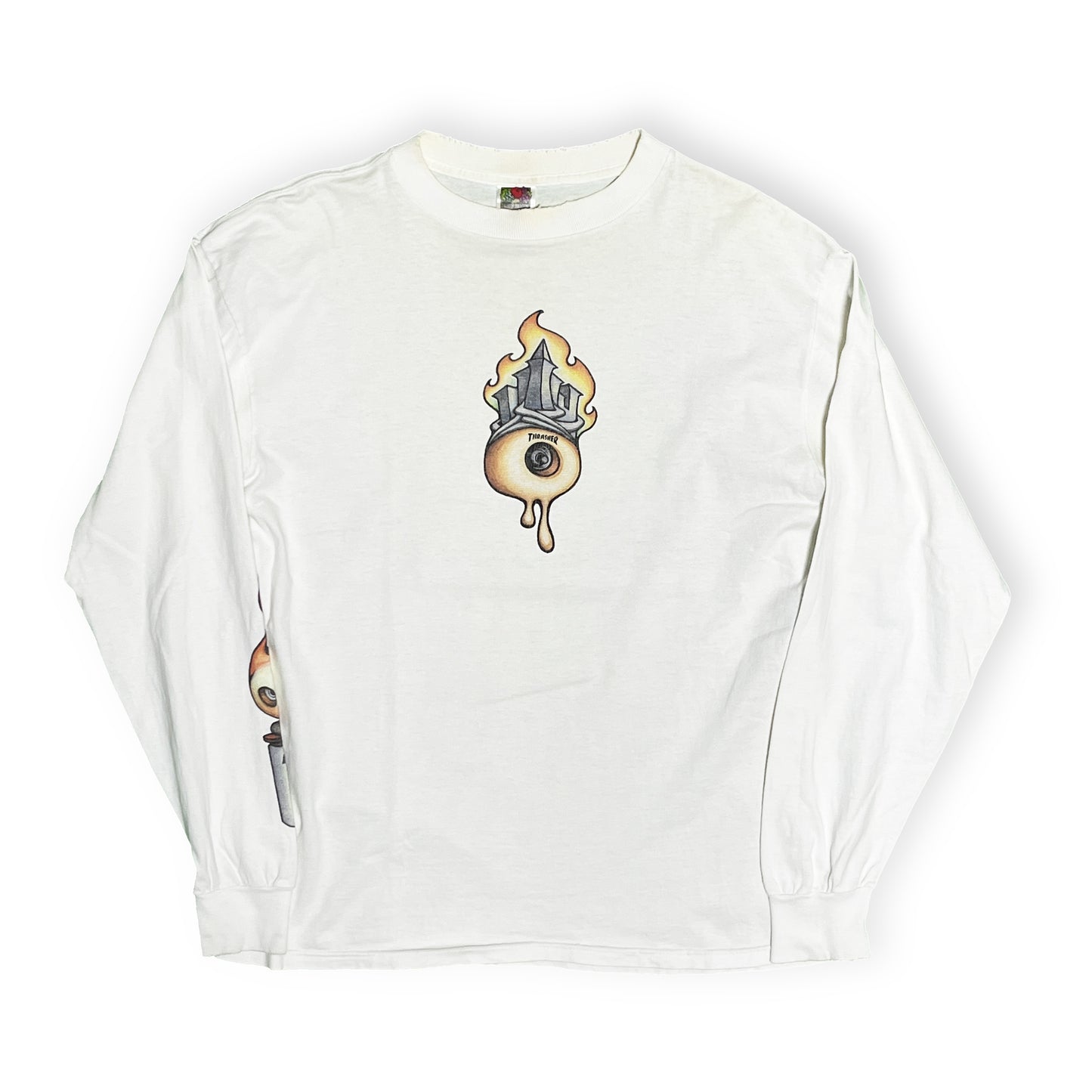 90s〜 FRUIT OF THE LOOM THRASHER L/S T L ディテール 1 プリント拡大 プリントのディテール