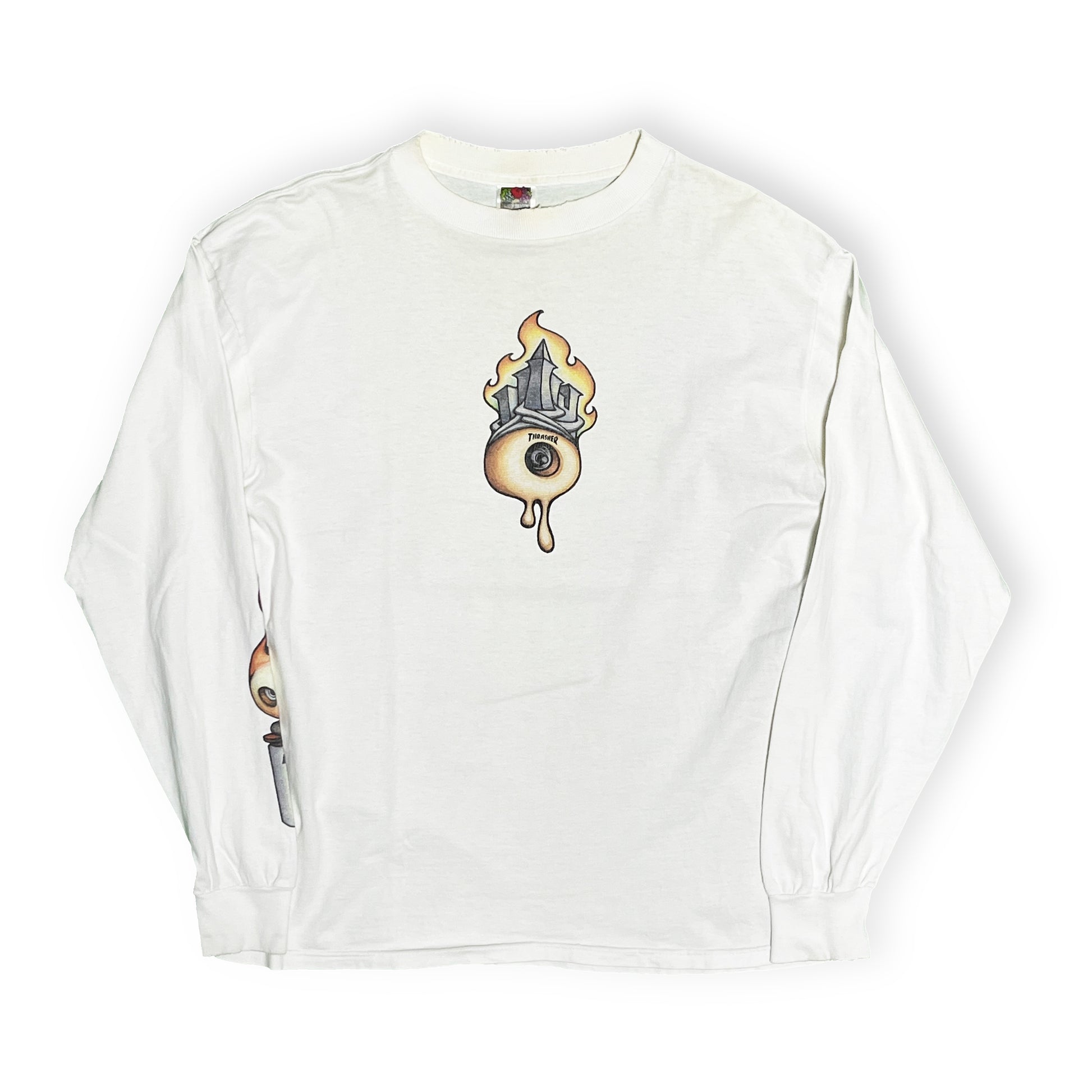90s〜 FRUIT OF THE LOOM THRASHER L/S T L ディテール 1 プリント拡大 プリントのディテール