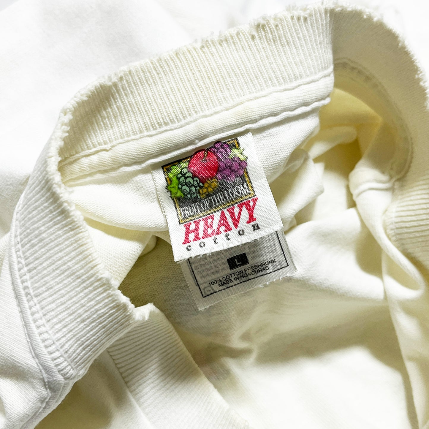 90s〜 FRUIT OF THE LOOM THRASHER L/S T L ブランドタグ 布製タグ サイズ表記 品質表示