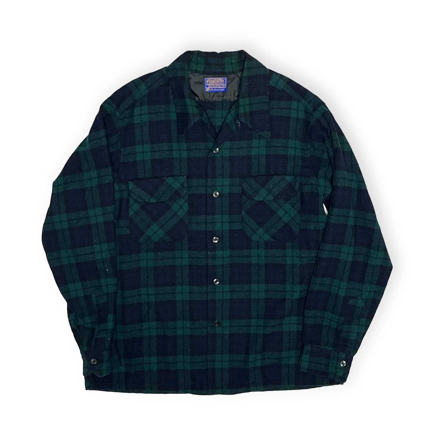 60s Pendleton Wool SH 好配色チェック L ブランドタグ Pendleton ブランドタグ