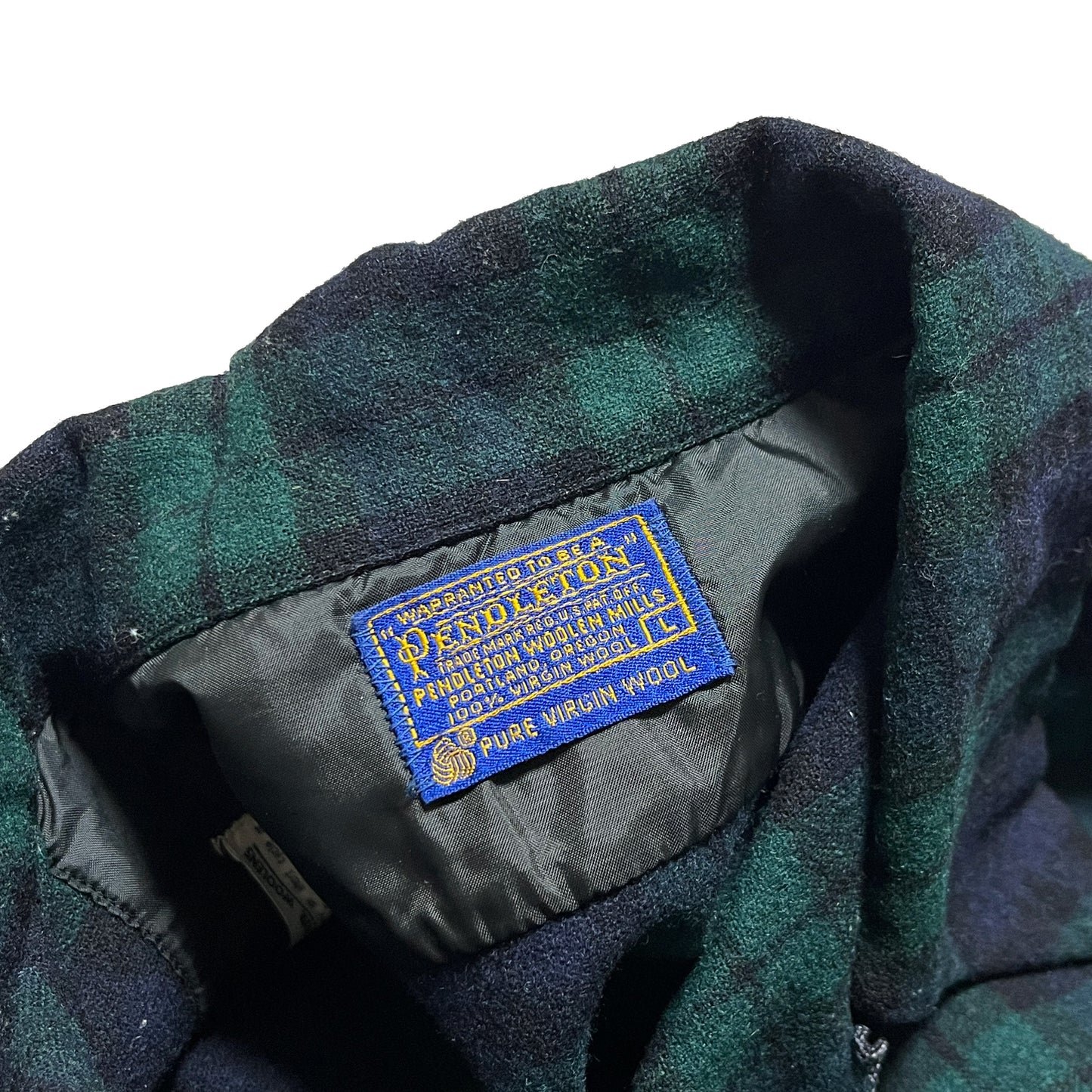 60s Pendleton Wool SH 好配色チェック L ディテール ボタン 襟 素材の質感