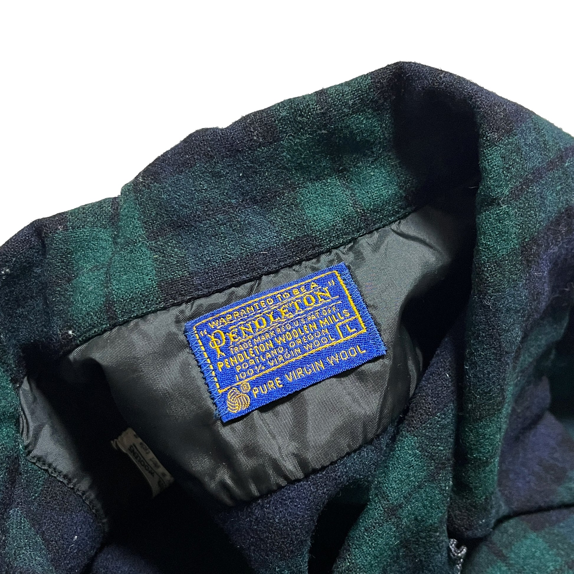 60s Pendleton Wool SH 好配色チェック L ディテール ボタン 襟 素材の質感