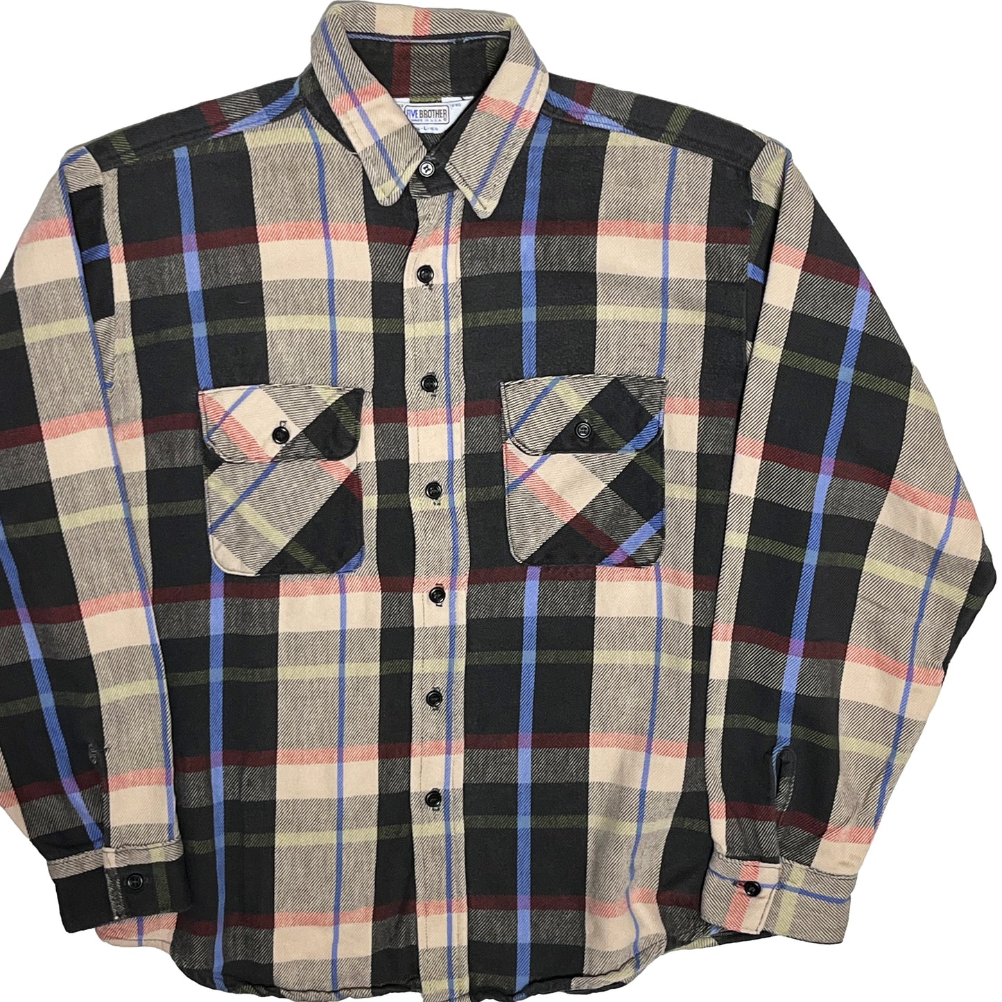 70's FIVEBROTHER Nel SH 好配色チェック Size (L)