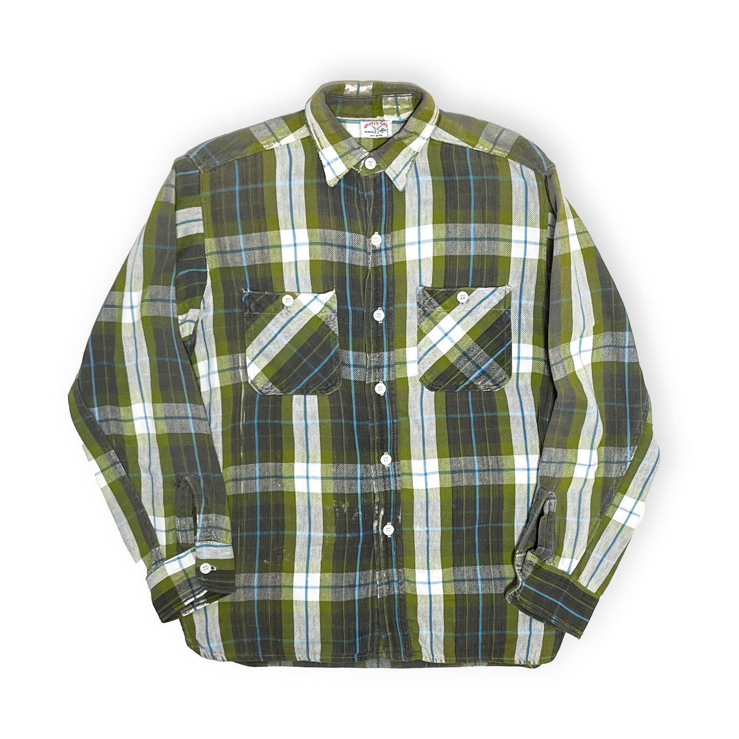 50s Winter King Nel SH マチ付き W襟 好配色チェック L ブランドタグ Winter King ブランドタグ