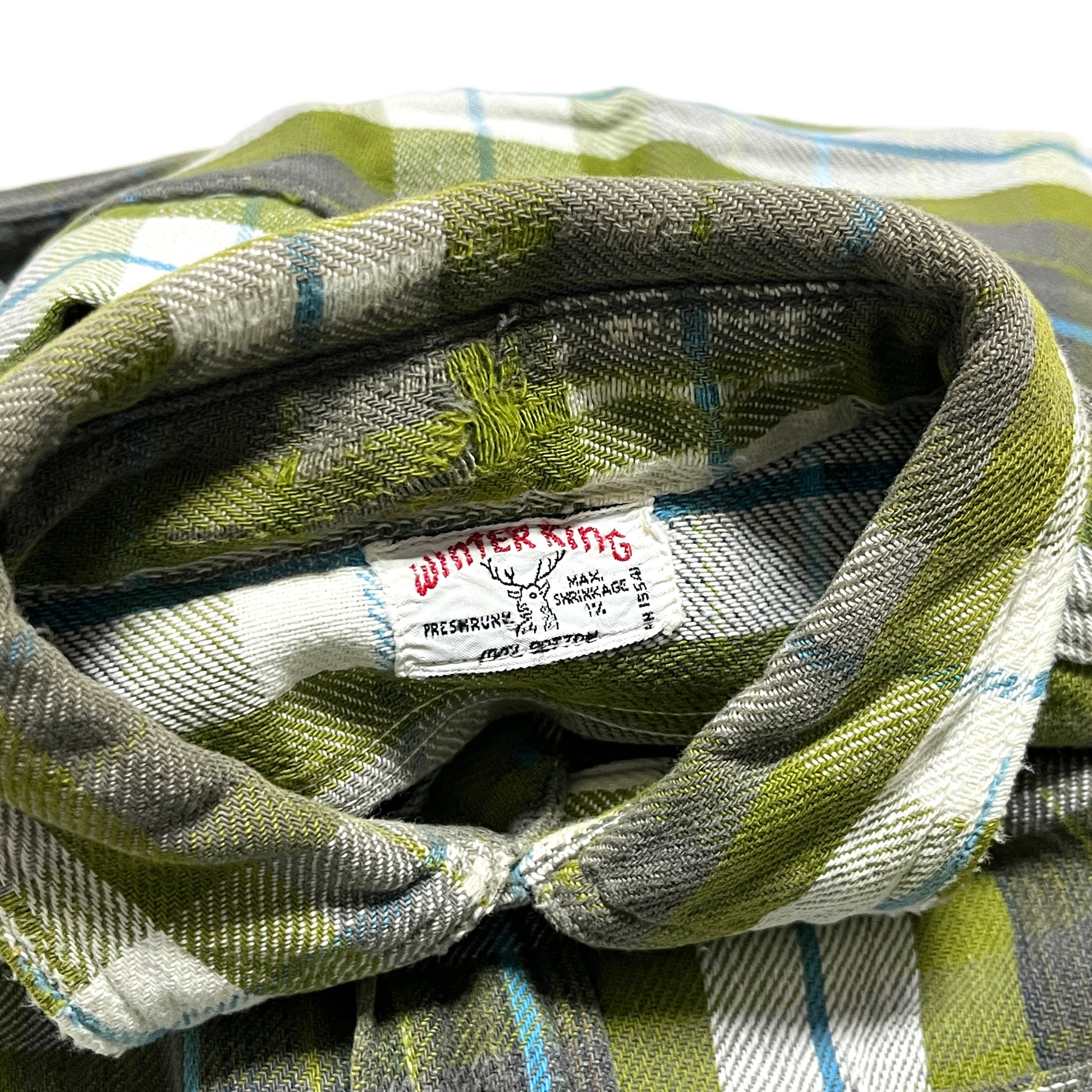 50s Winter King Nel SH マチ付き W襟 好配色チェック L 背面 全体 チェック柄