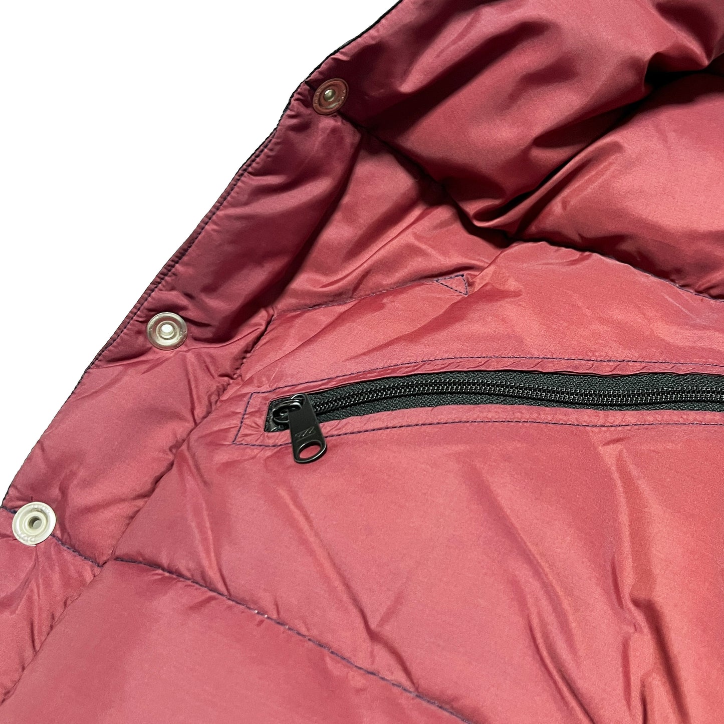70s Rocky Mountain Vest ネイビー 38 ディテール ゴールド素材 縫い目 破れ