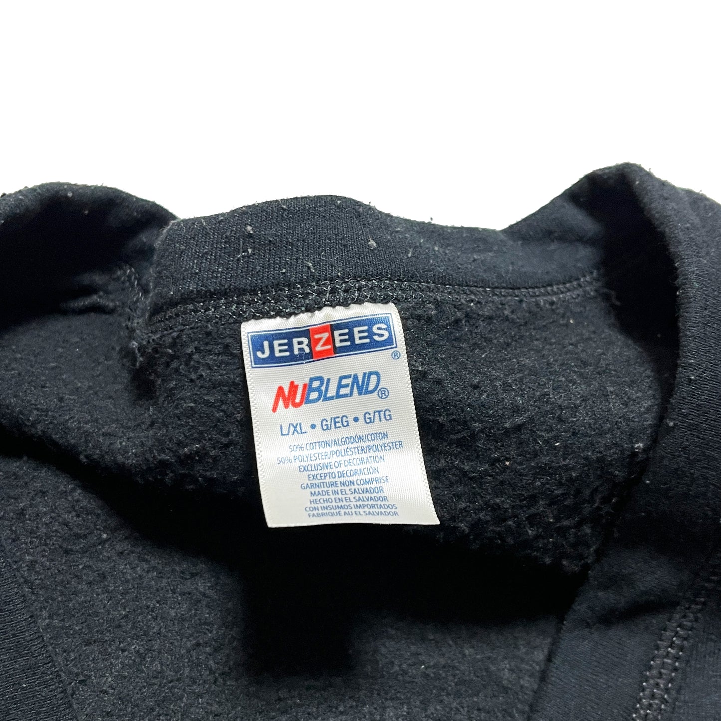 00s JERZEES Sweat Cardigan ブラック L/XL ブランドタグ JERZEES NuBlend タグ