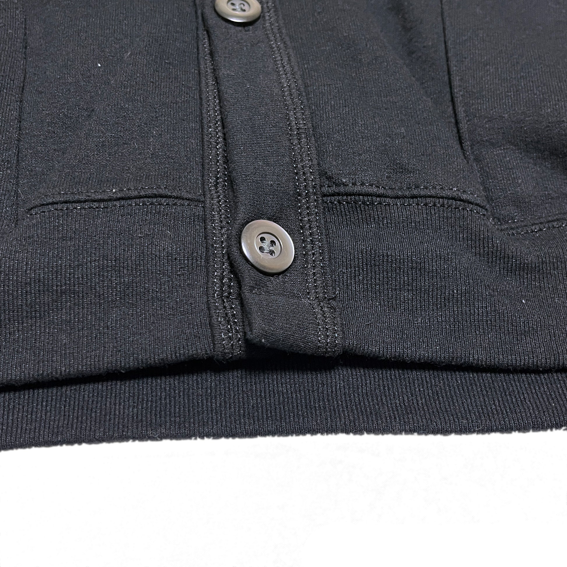 00s JERZEES Sweat Cardigan ブラック L/XL ディテール ボタン 縫い目 ポケット