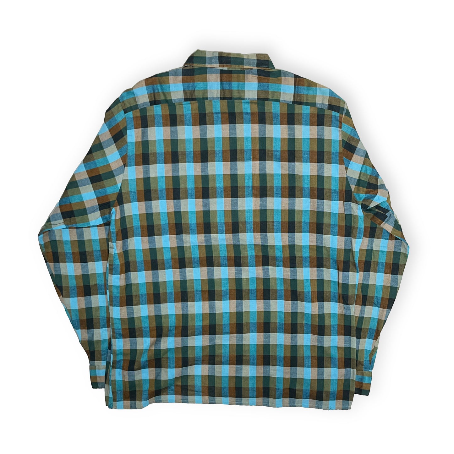 60s McGregor Cotton L/S SH 好配色チェック XL ビッグサイズ 背面 青緑のチェック柄 ボタン