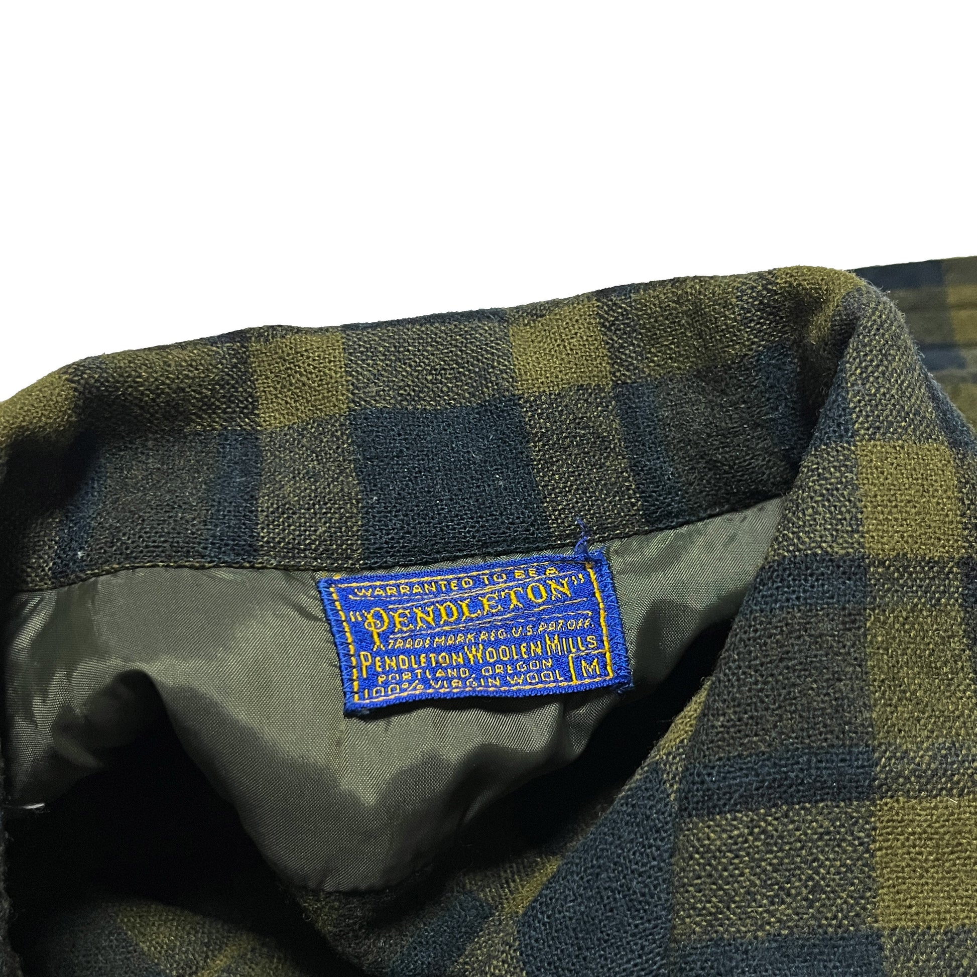 50s Pendleton Wool SH 好配色チェック M ブランドタグ Pendleton タグ サイズ M