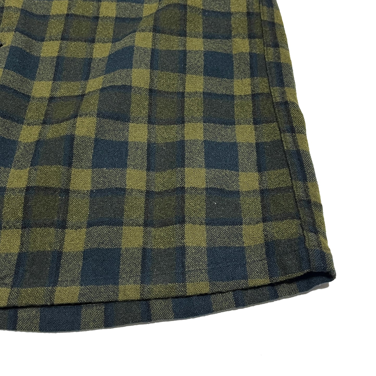 50s Pendleton Wool SH 好配色チェック M ディテール 袖口 ボタン 素材の質感