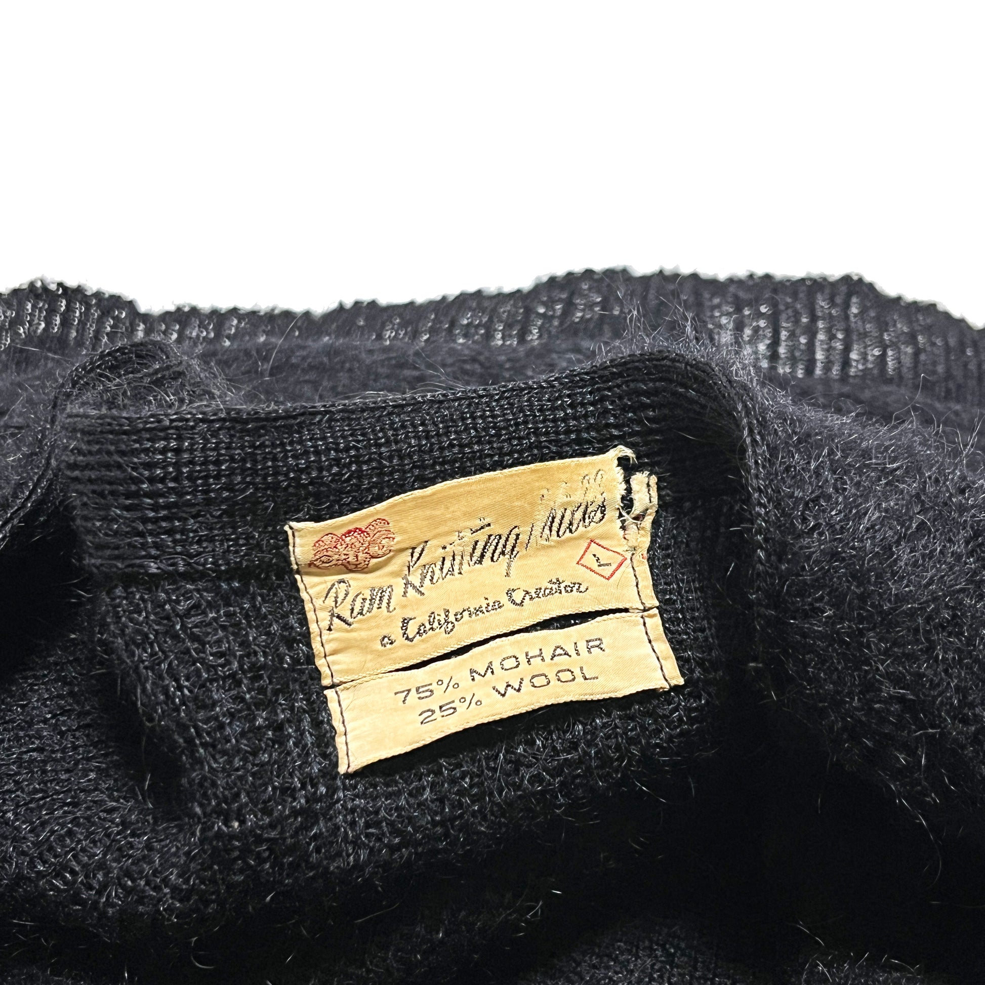 60s〜 Black Mohair Cardigan L ブランドタグ