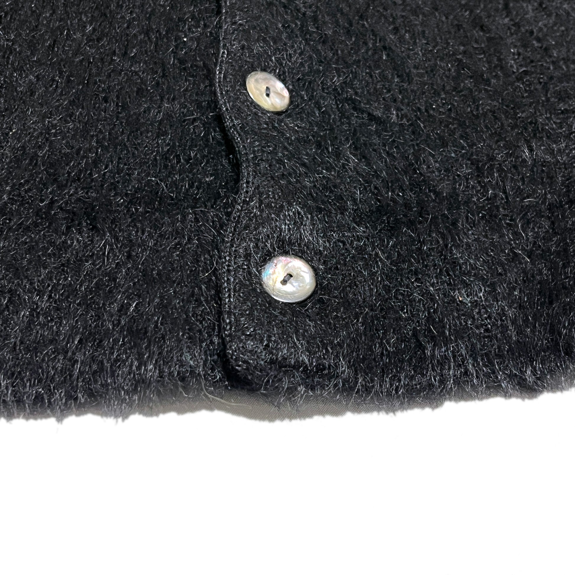 60s〜 Black Mohair Cardigan L ブランドタグ タグ 75% モヘア 25% ウール