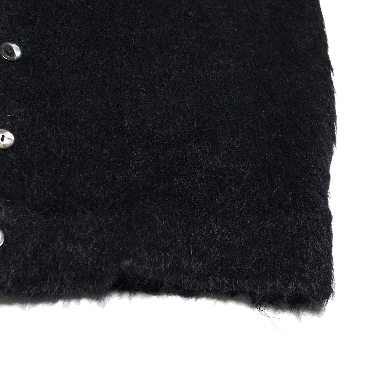 60s〜 Black Mohair Cardigan L ディテール 袖口 毛布地