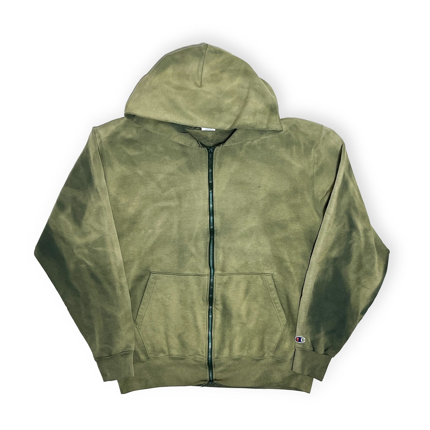90s Champion Zip Parka 極上雰囲気 XL ディテール 1 襟元 ジッパー ボタンホール