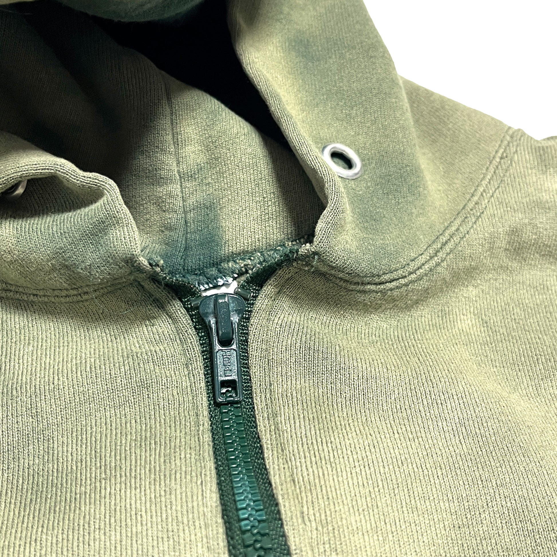 90s Champion Zip Parka 極上雰囲気 XL ディテール 2 襟元 ジッパー ボタンホール