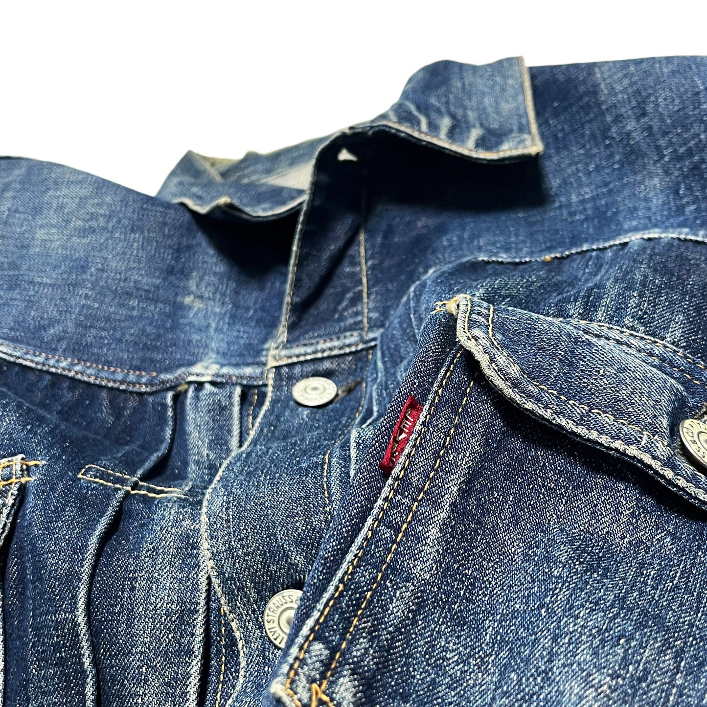 50's Levi's 507XX Denim JKT 片面赤タブ ハギ付き 極上色落ち Size (44-46)位