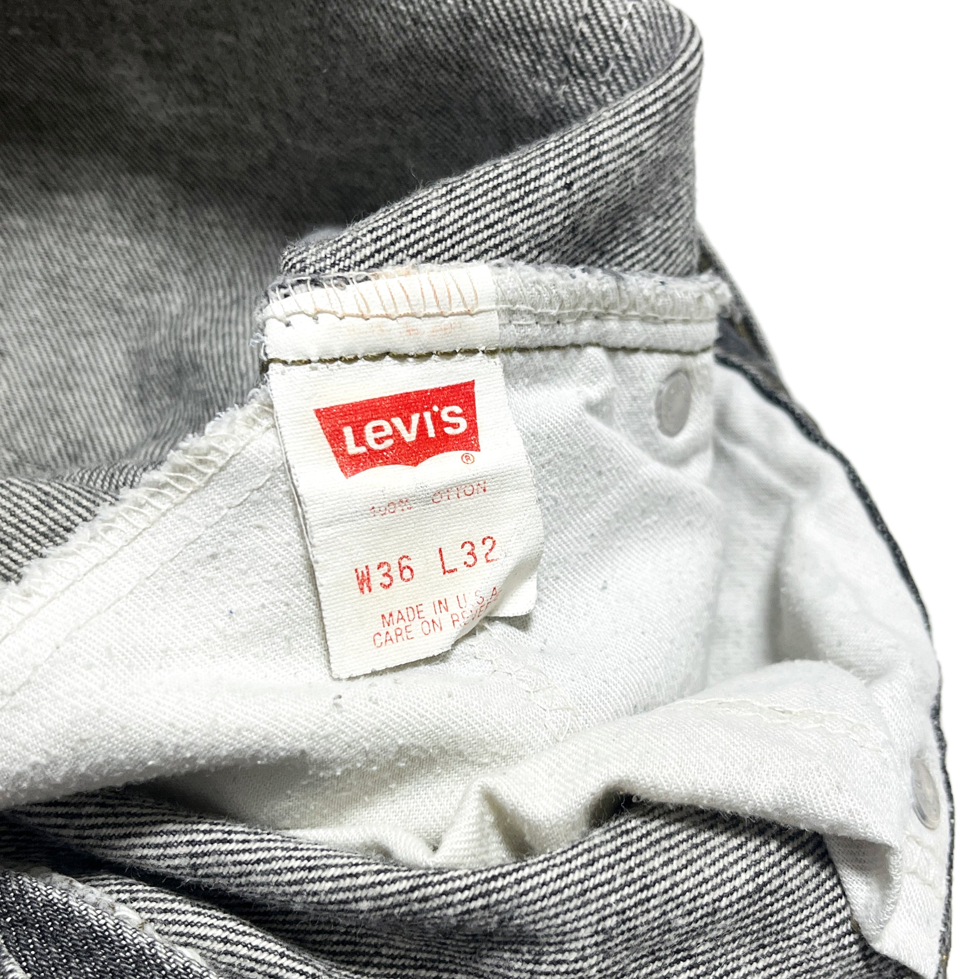90s Levi's 505 Black Denim PT 極上色落ち W36 L32 ブランドタグ 1 Levi'sタグ サイズW36L32