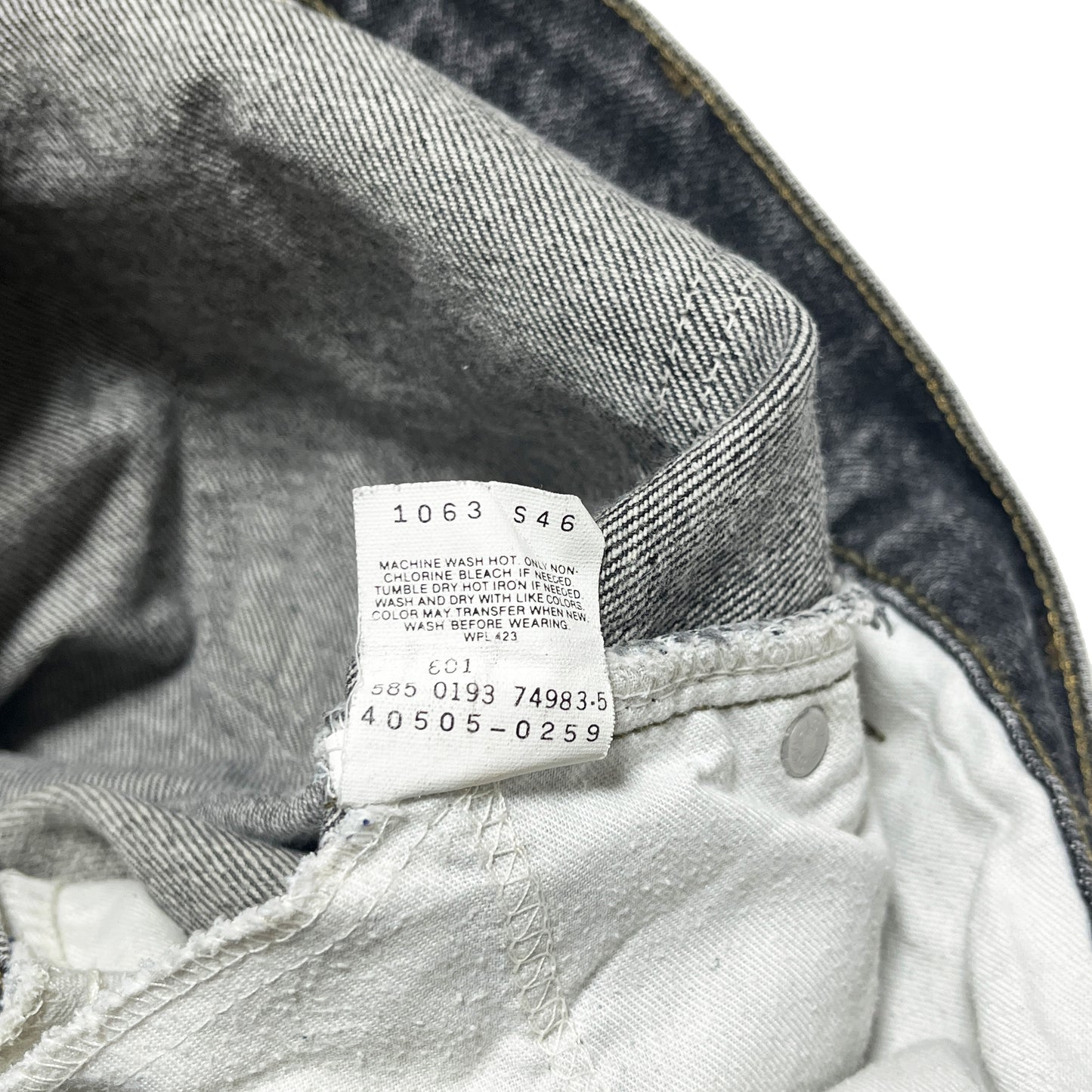 90s Levi's 505 Black Denim PT 極上色落ち W36 L32 ブランドタグ 2 Levi'sタグ サイズW36L32