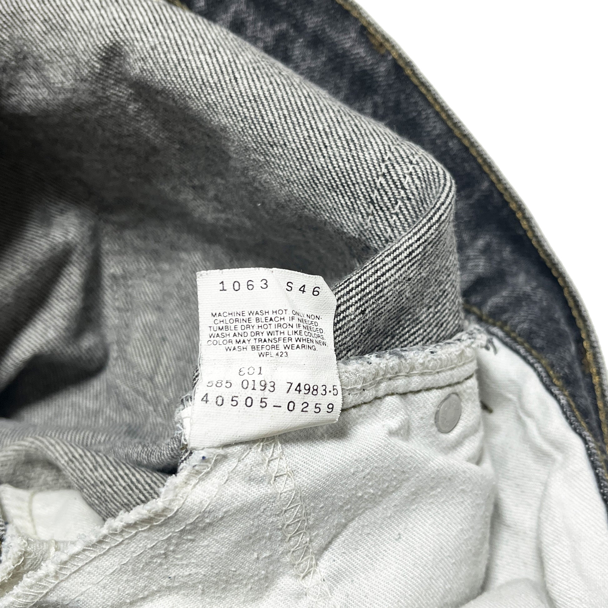 90s Levi's 505 Black Denim PT 極上色落ち W36 L32 ブランドタグ 2 Levi'sタグ サイズW36L32