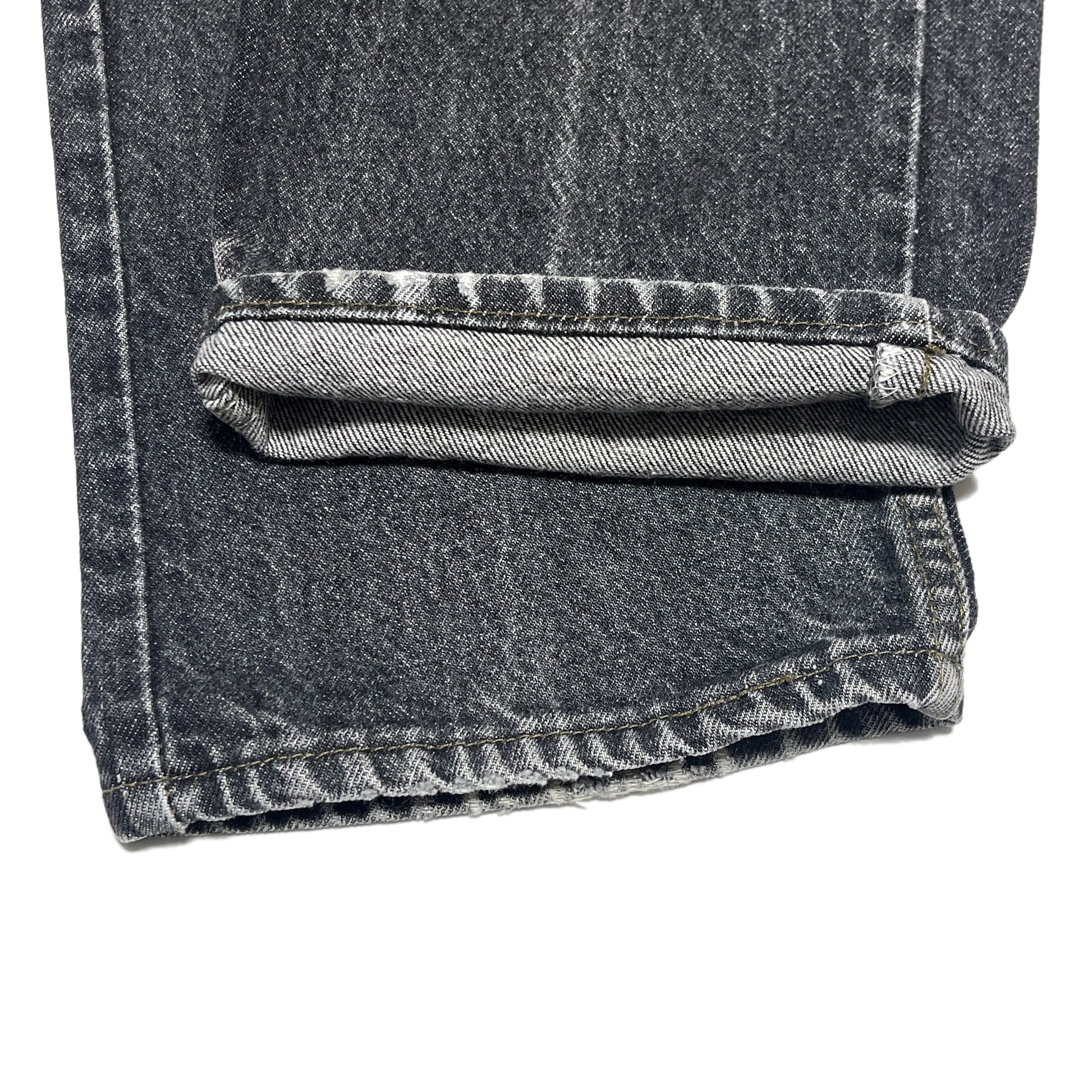 90s Levi's 505 Black Denim PT 極上色落ち W36 L32 ディテール 後部ポケット 素材感