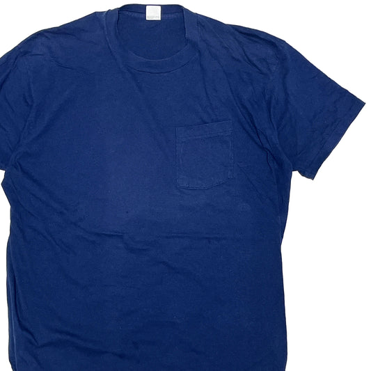 80's〜 FRUIT OF THE LOOM Pocket T Navy Size (XXXL) ビッグサイズ！
