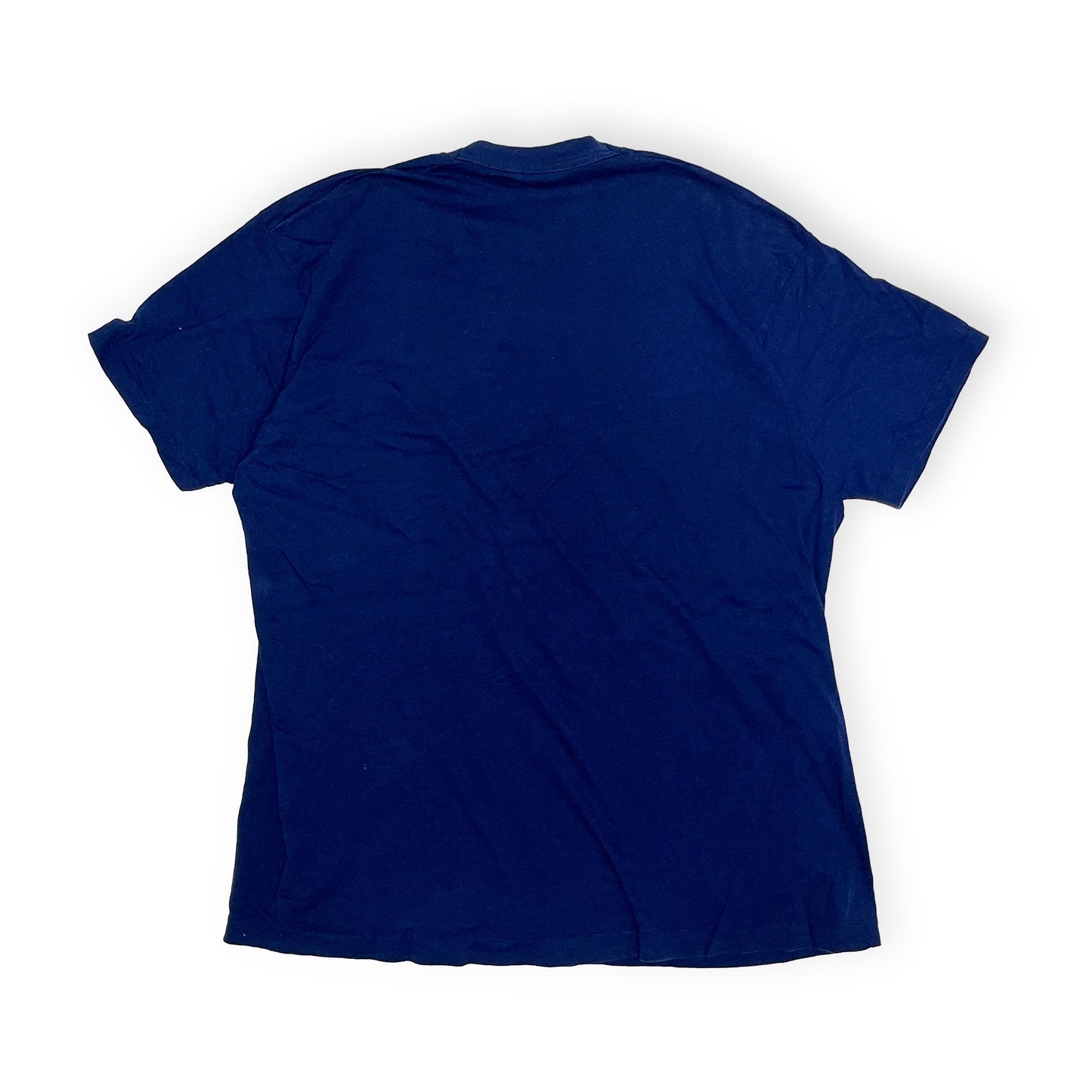 80s〜 FRUIT OF THE LOOM Pocket T Navy XXXL ビッグサイズ 背面 Navy blue, short sleeves, tag