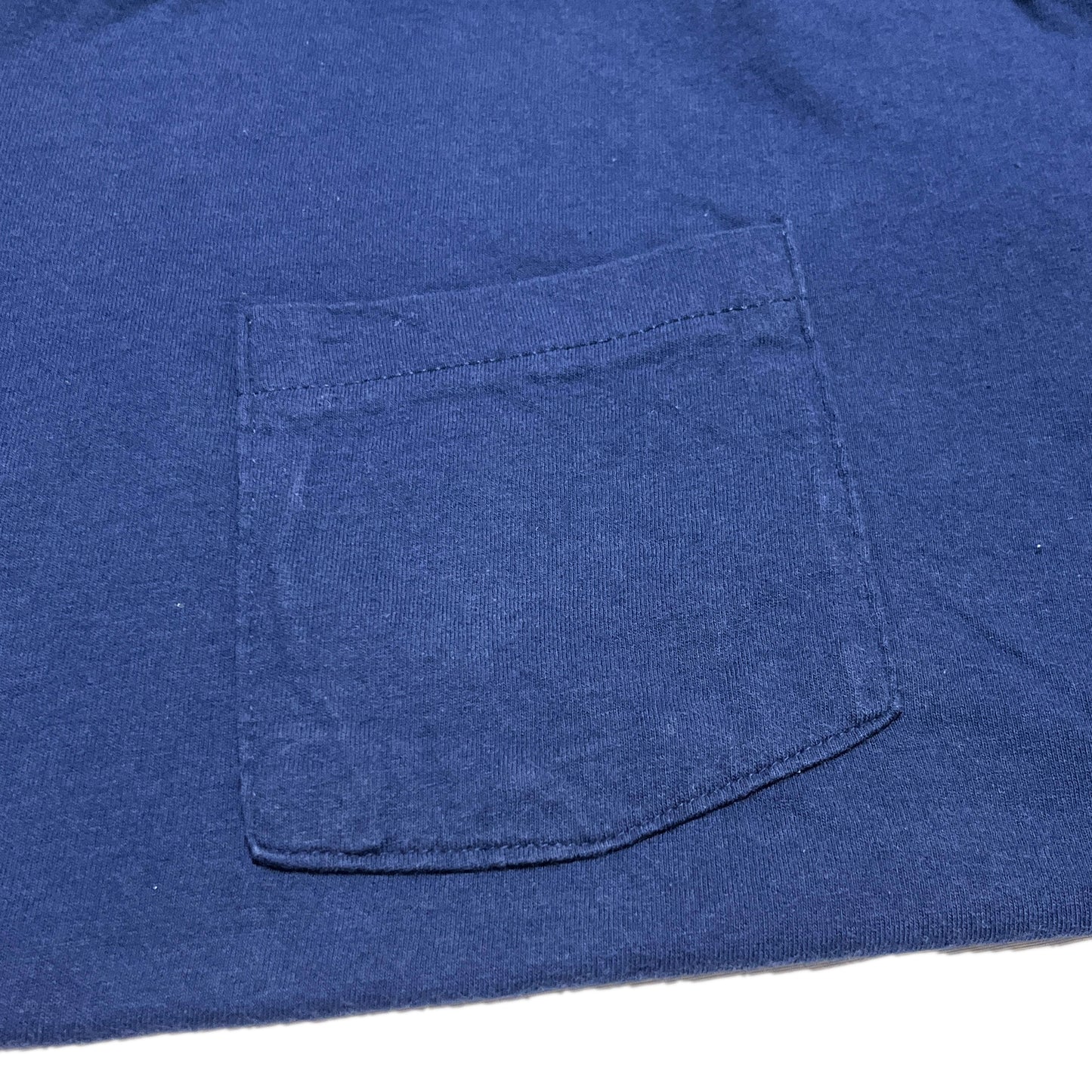 80s〜 FRUIT OF THE LOOM Pocket T Navy XXXL ビッグサイズ ディテール Navy blue, pocket stitching