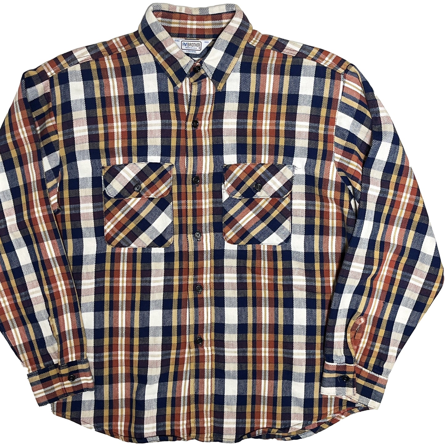 70's FIVEBROTHER Nel SH 好配色チェック Size (L)