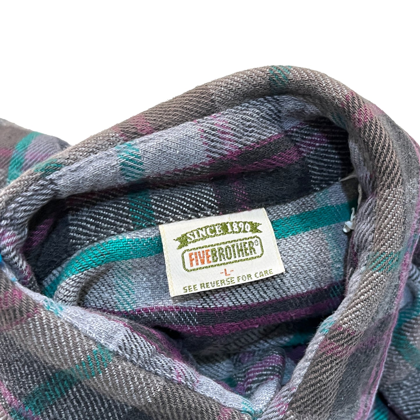 90s FIVEBROTHER Nel SH 好配色チェック L ディテール 3 50's flannel タグ 50's flannel タ