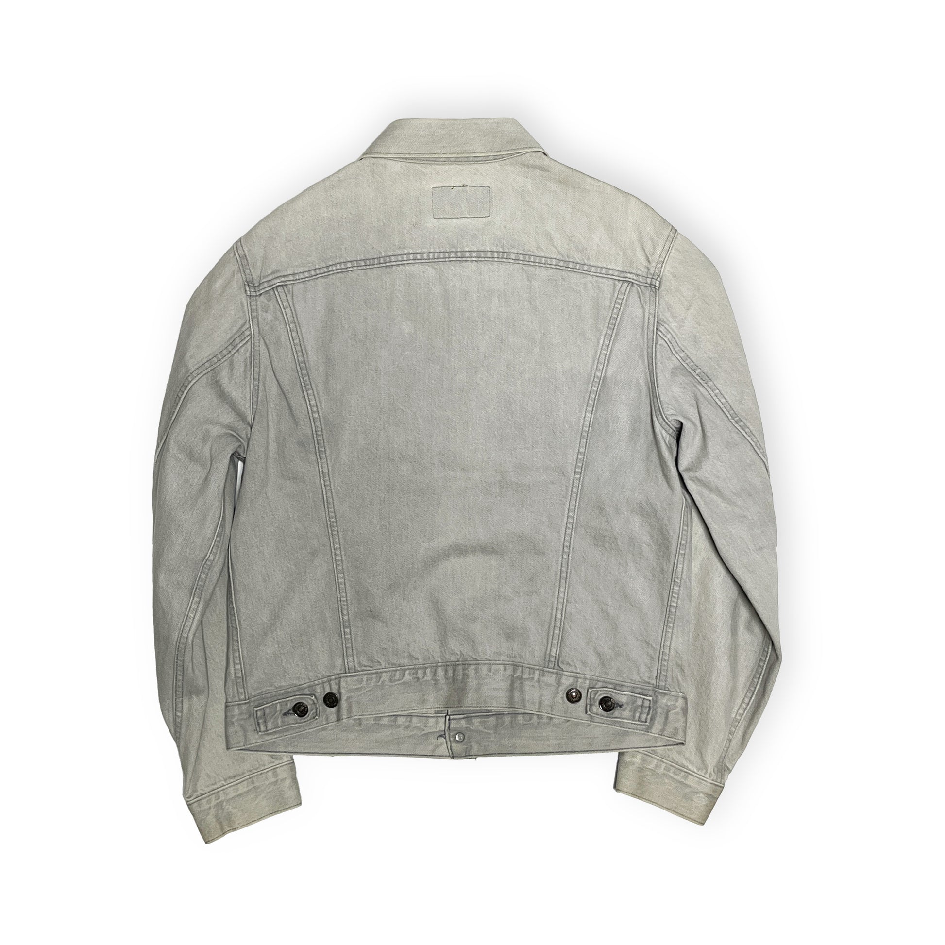 80s Levi's 70506 Gray Denim JKT 42R 背面 グレーのジーンジャケット 背面 ボタン