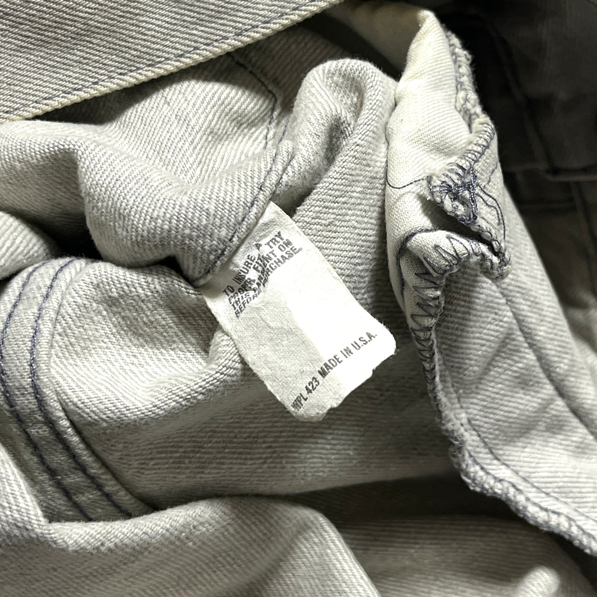 80s Levi's 70506 Gray Denim JKT 42R ディテール 2 フロントポケット ボタン レヴィスタグ