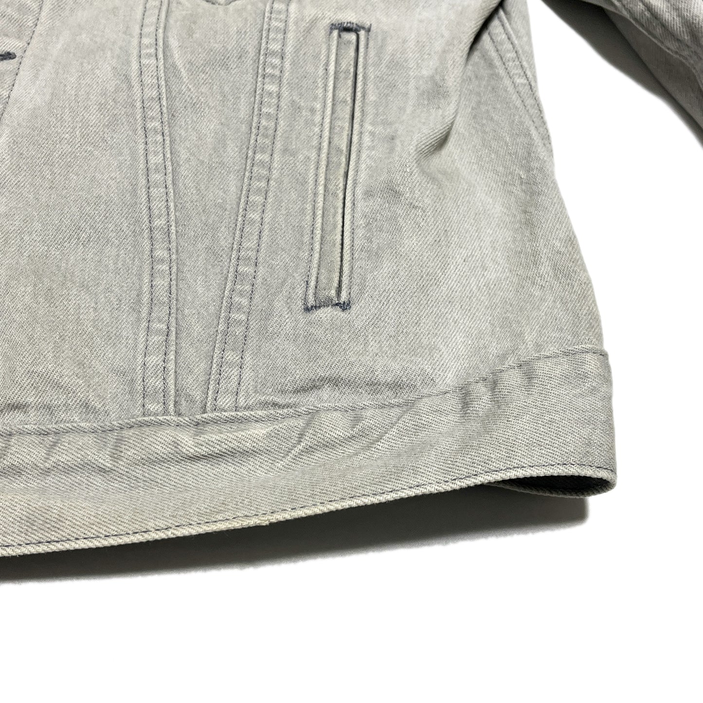 80s Levi's 70506 Gray Denim JKT 42R ディテール 袖口 ボタン