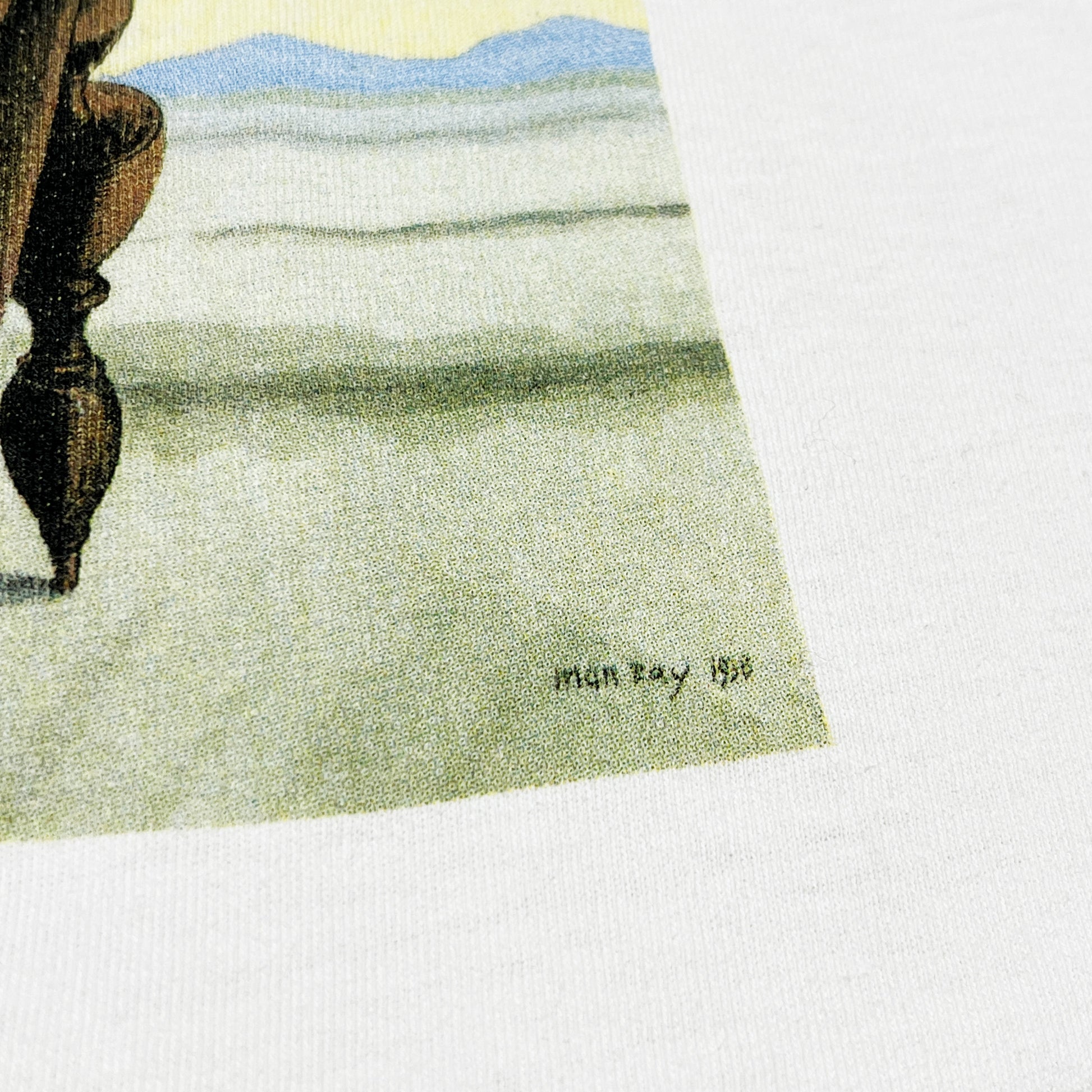 90s UnKnown Man Ray T "La Fortune" L レア ディテール 2 プリント拡大 縫い目