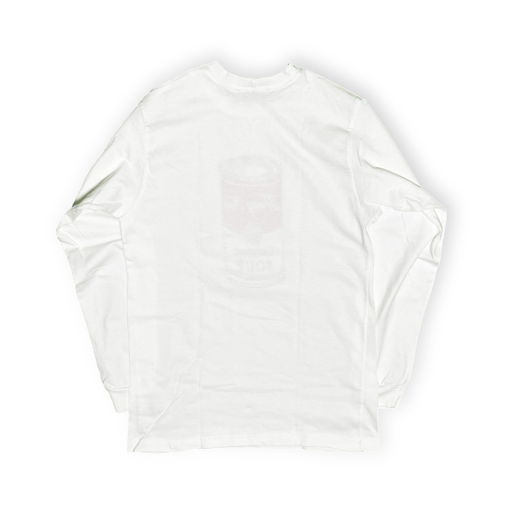 90s HANGTEN L/S T "Campbell Soup" パロディー M 背面 にプリントが薄く透け感あり