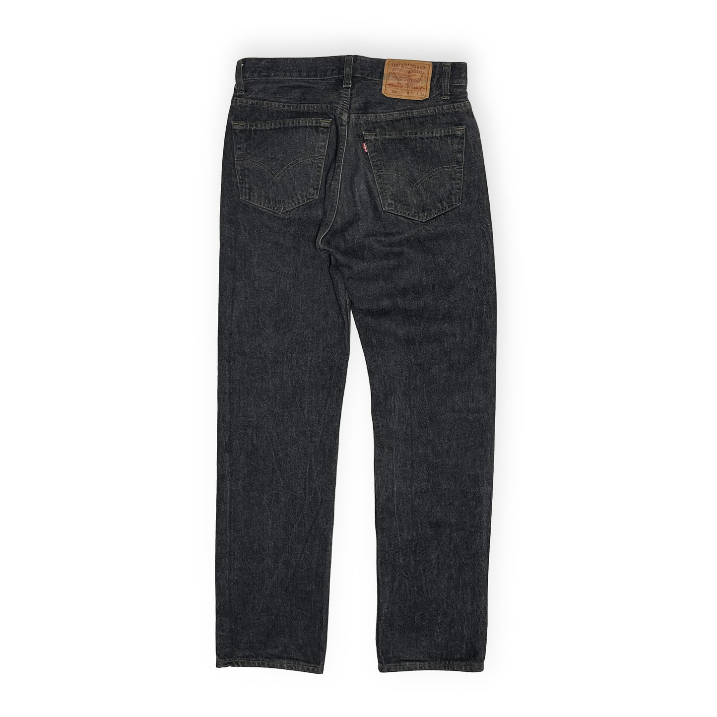 90s Levi's 501 Black Denim PT W31 L32 背面 2 後ポケット レヴィスタグ 黒いジーン