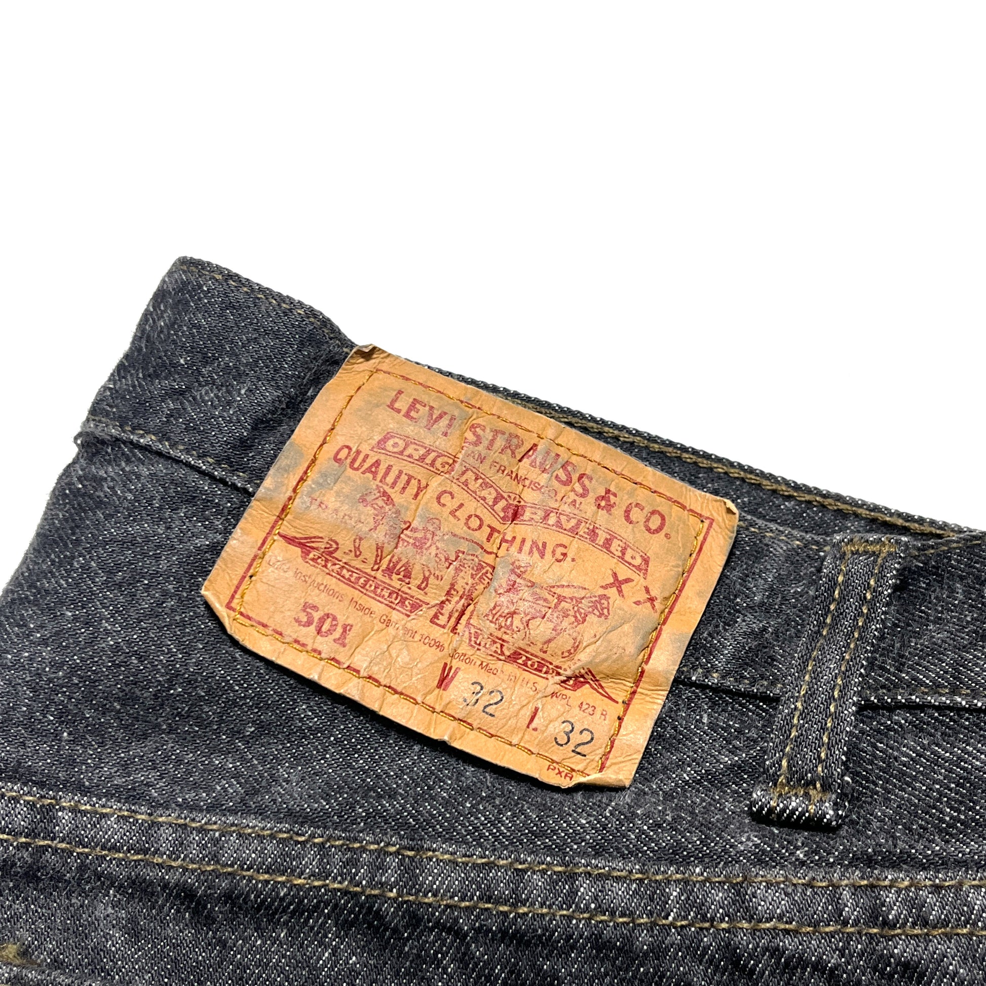 90s Levi's 501 Black Denim PT W31 L32 ディテール レヴィスタグ 501 1950年代