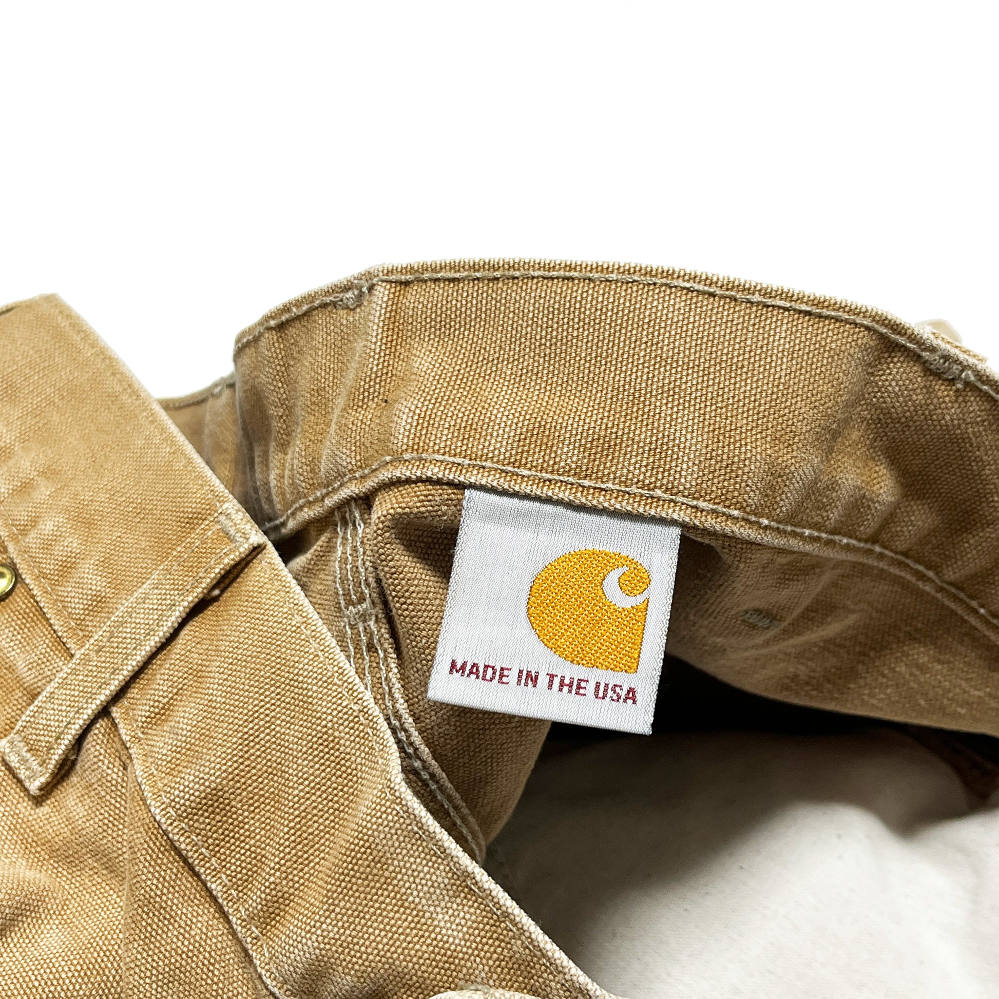 アメリカ製 Carhartt ダブルニー ダックペインターPT ペンキ飛び W33.5 L32 背面 4 ダックペイントPT ペンキ飛び 汚れ サイズ表記