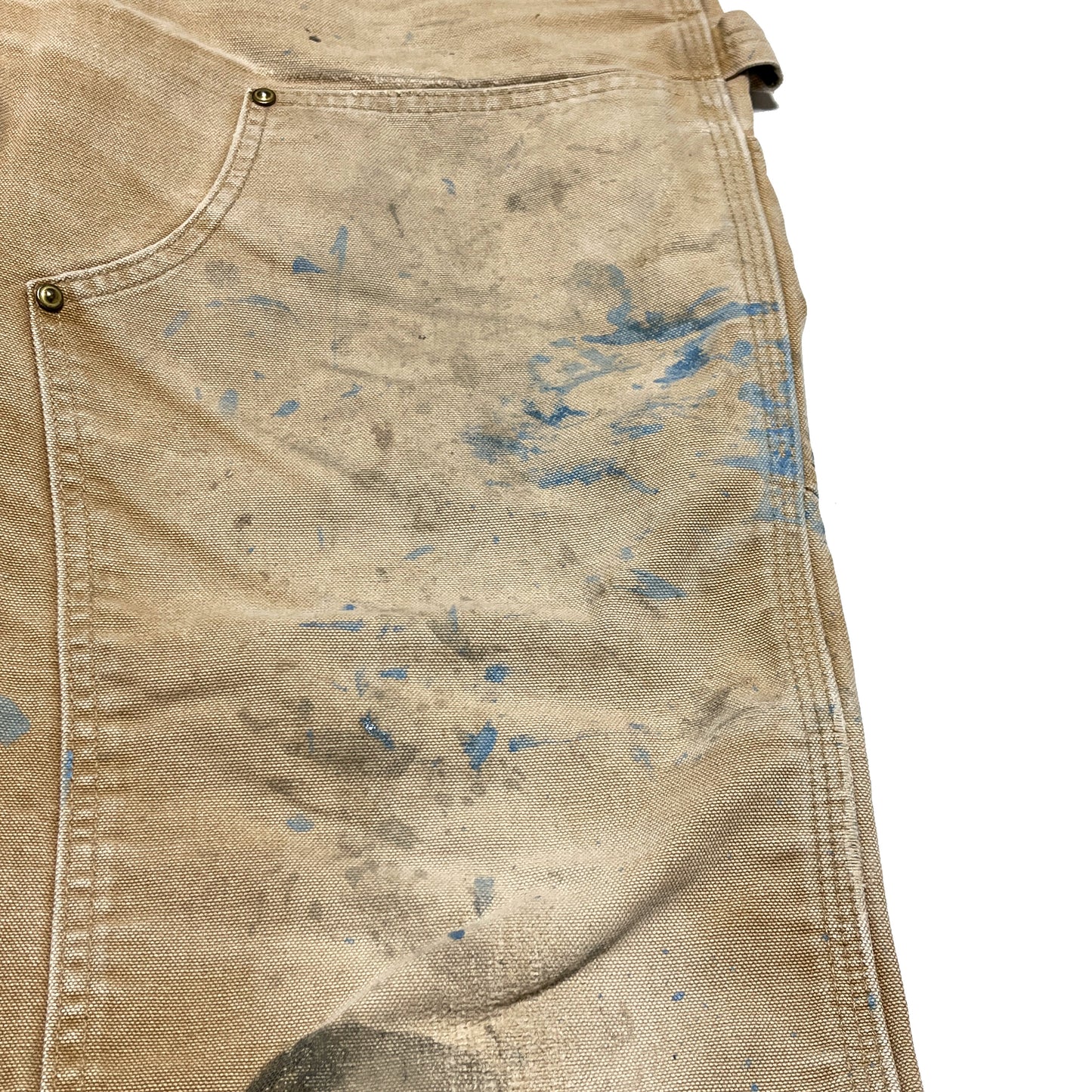 アメリカ製 Carhartt ダブルニー ダックペインターPT ペンキ飛び W33.5 L32 ブランドタグ 2 Carhartt タグ MADE IN THE USA