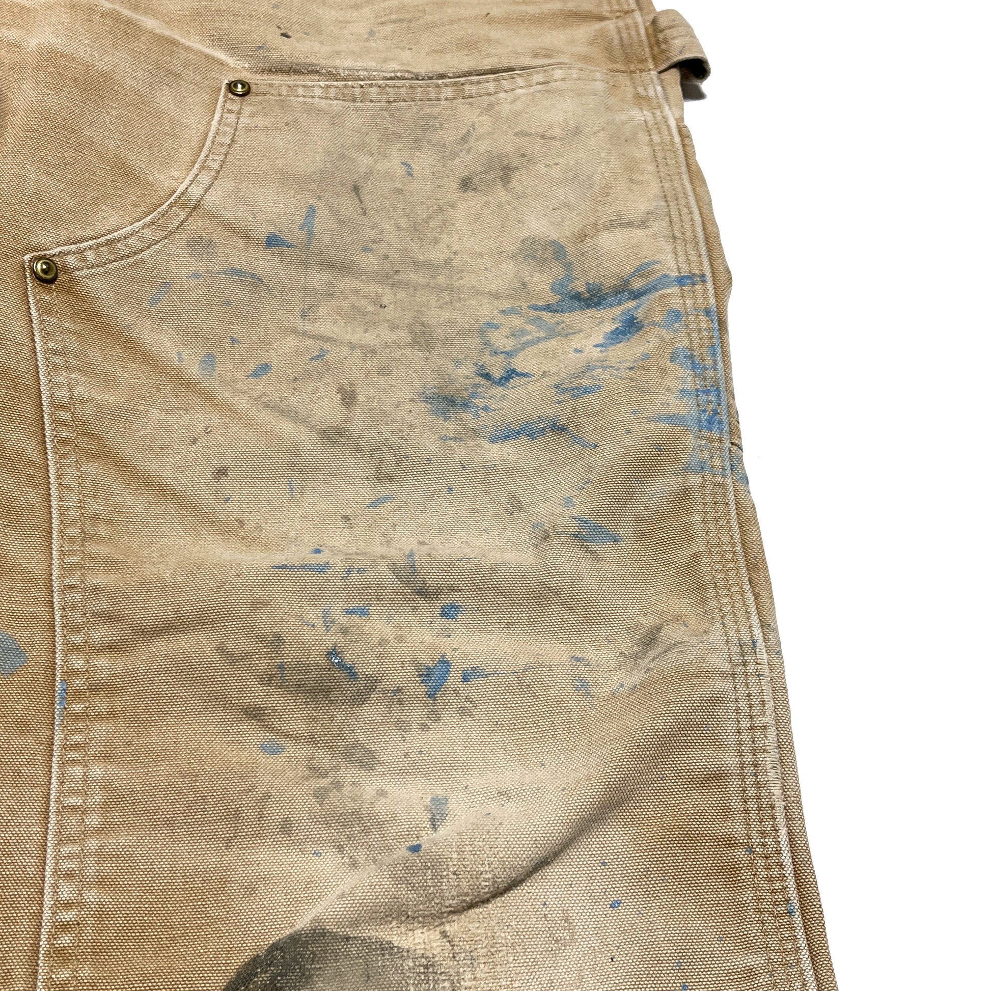 アメリカ製 Carhartt ダブルニー ダックペインターPT ペンキ飛び W33.5 L32 ブランドタグ 2 Carhartt タグ MADE IN THE USA