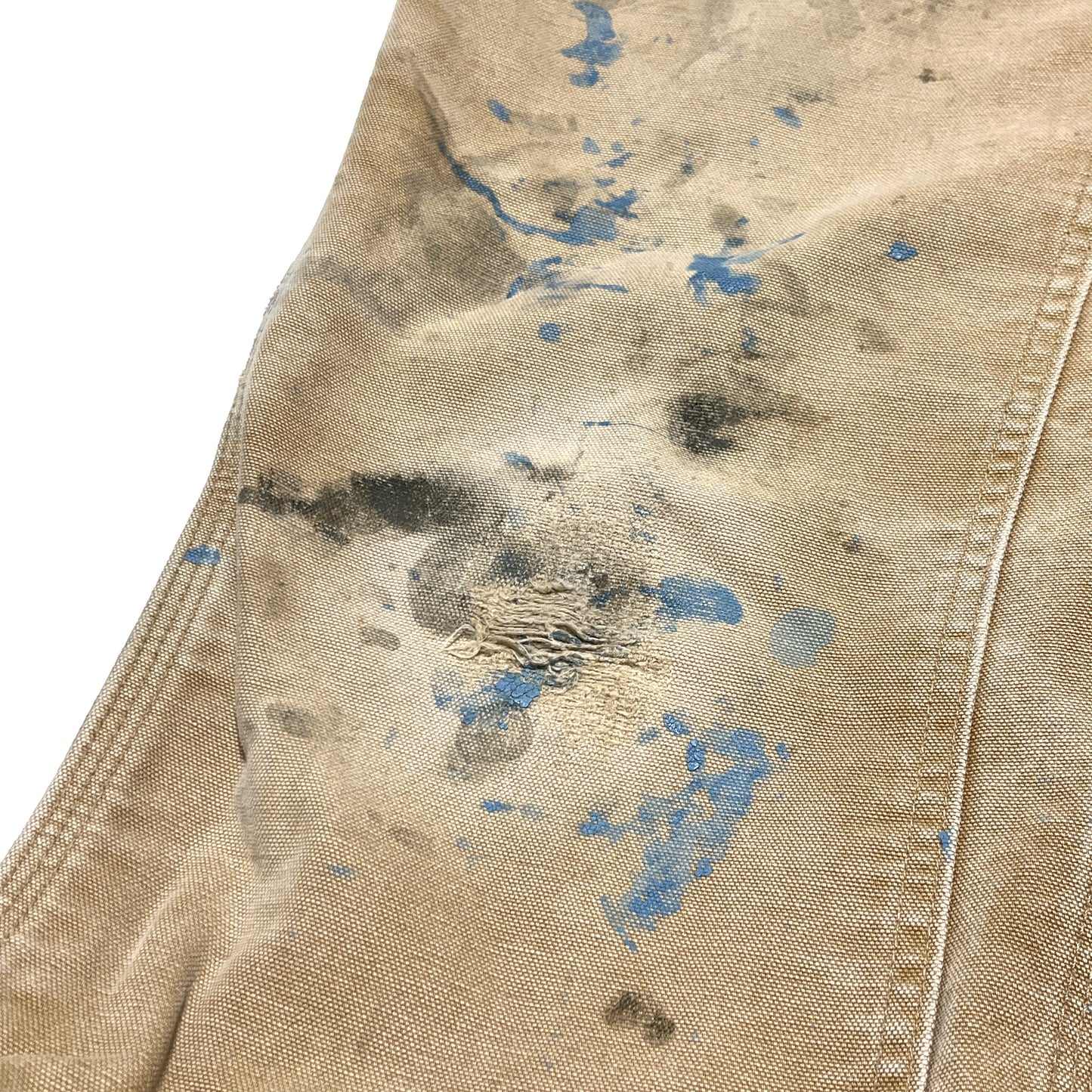 アメリカ製 Carhartt ダブルニー ダックペインターPT ペンキ飛び W33.5 L32 ディテール 5 ダックペイントPT ペンキ飛び 汚れ サイズ表記