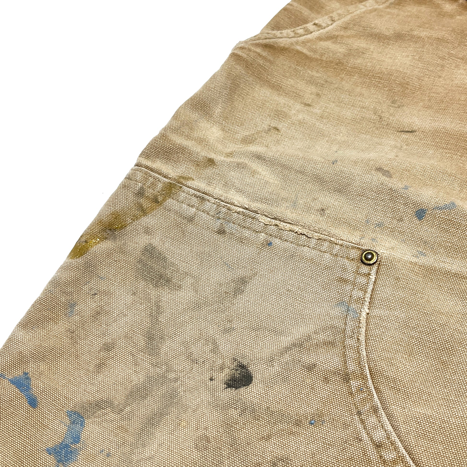 アメリカ製 Carhartt ダブルニー ダックペインターPT ペンキ飛び W33.5 L32 ディテール 6 ダックペイントPT ペンキ飛び 汚れ サイズ表記