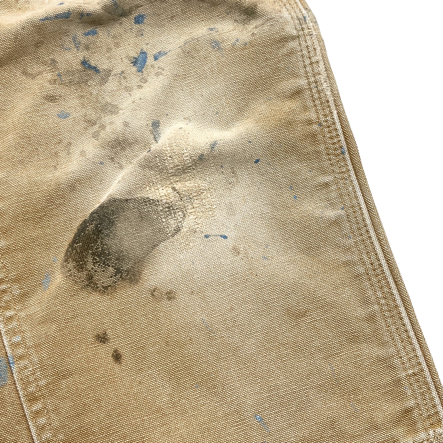 アメリカ製 Carhartt ダブルニー ダックペインターPT ペンキ飛び W33.5 L32 背面 8 ダックペイントPT ペンキ飛び 汚れ サイズ表記