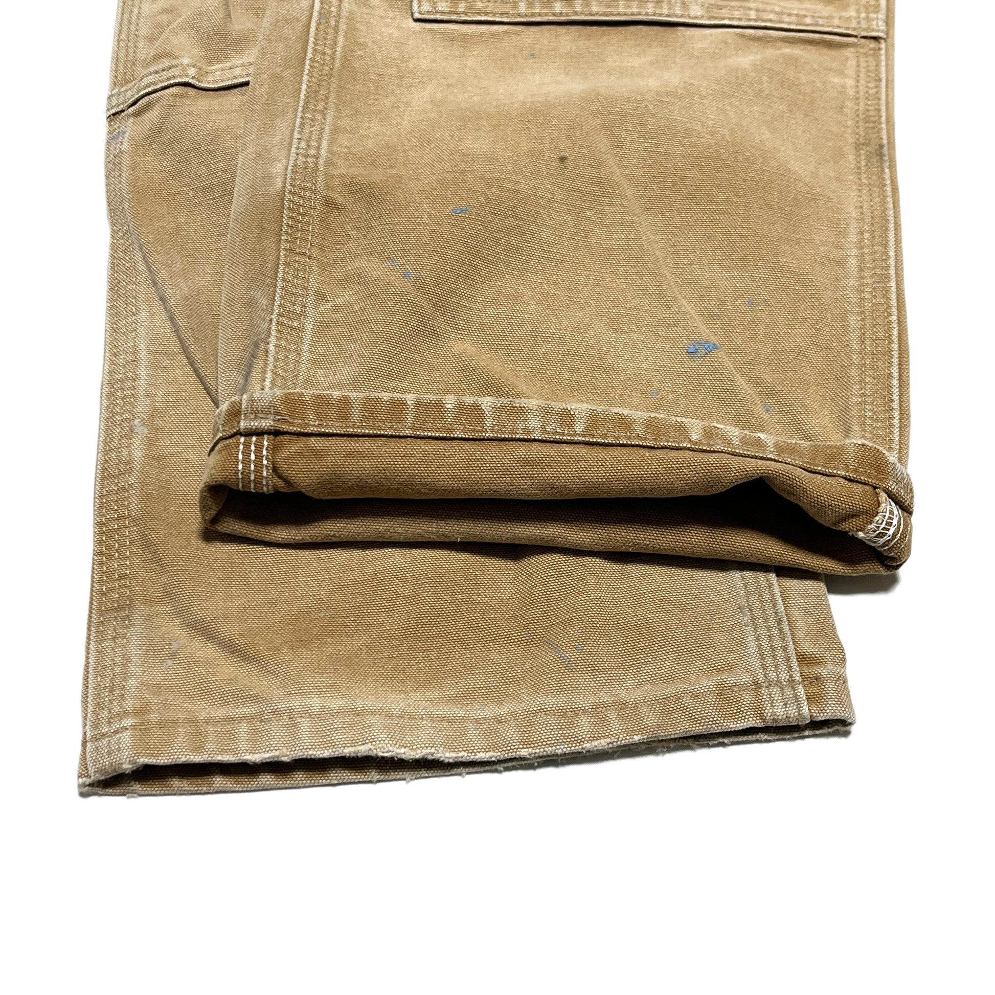 アメリカ製 Carhartt ダブルニー ダックペインターPT ペンキ飛び W33.5 L32 ディテール 9 ダックペイントPT ペンキ飛び 汚れ サイズ表記
