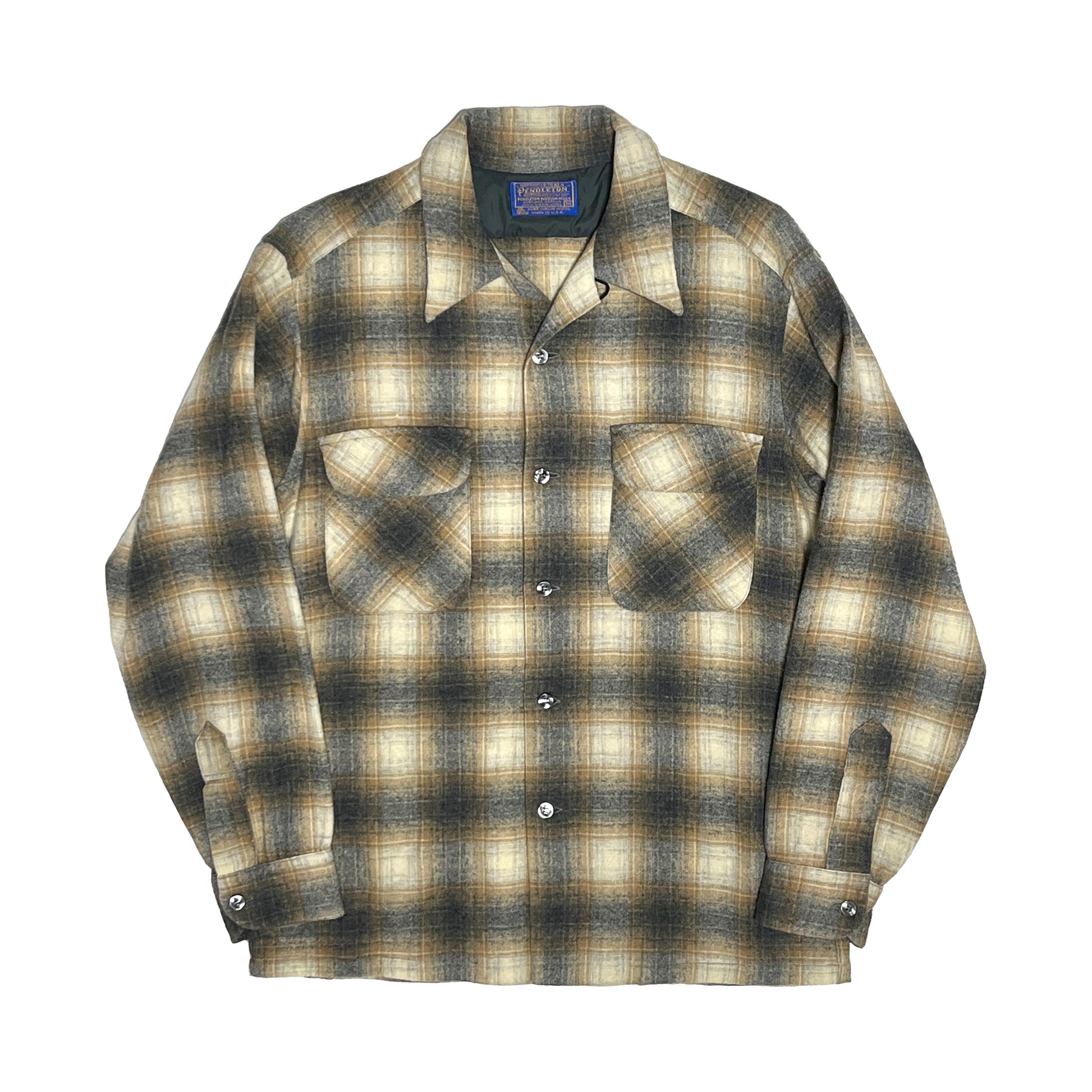 70s Pendleton Wool SH 極上配色チェック M 平置き 2 70's Pendleton Wool SH 極上配色チェッ