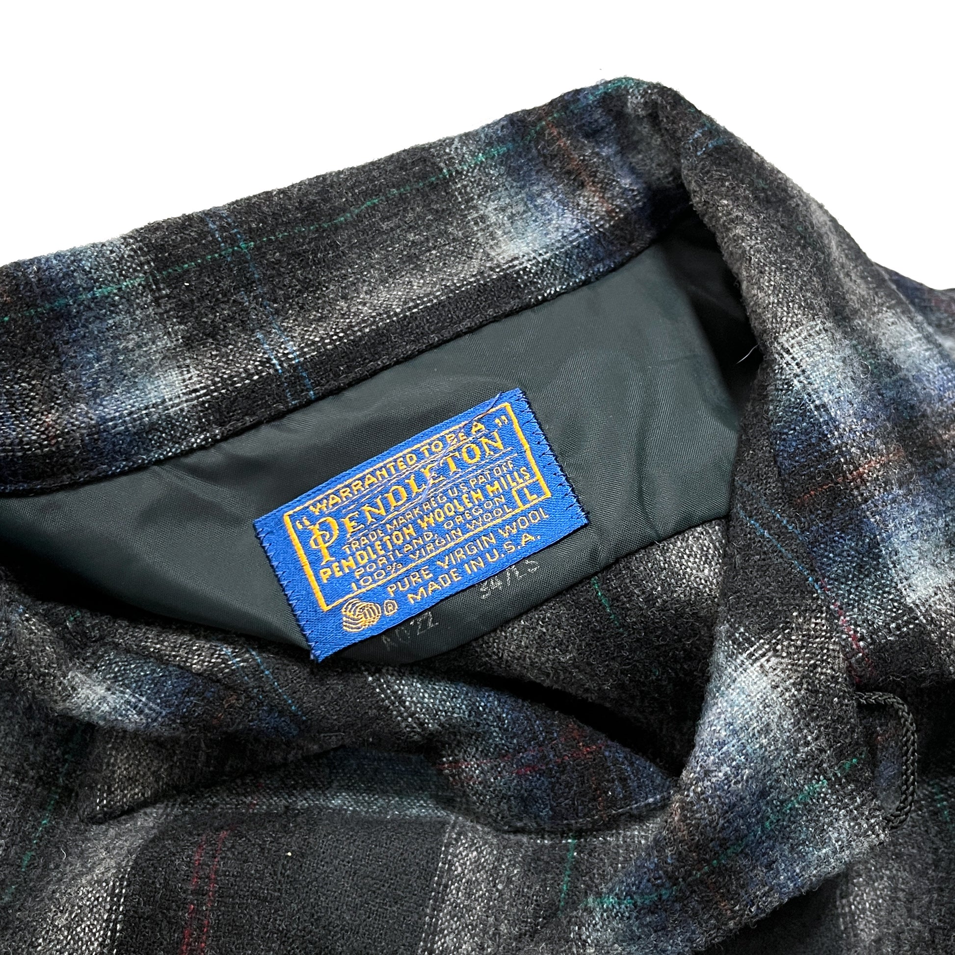 70s Pendleton Wool SH 極上配色チェック L ブランドタグ 4 70's Pendleton Wool SH 極上配色チェッ