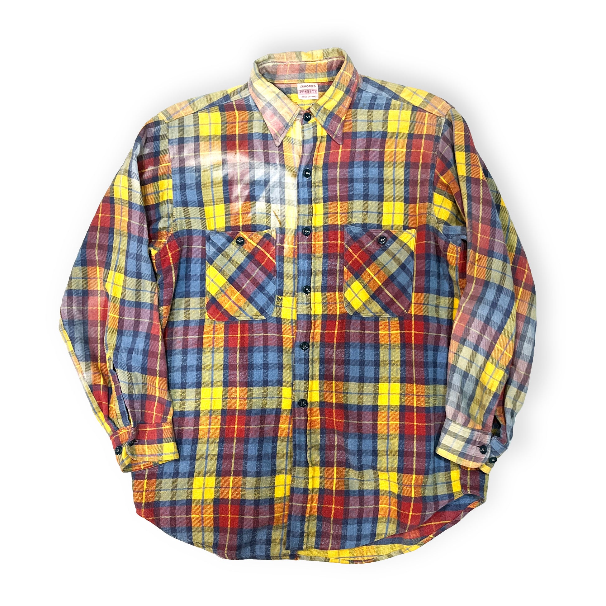 50s PENNEY'S Nel SH 好配色チェック マチ付き L 平置き 2 50's PENNEY'S Nel SH 好配色チェック マ