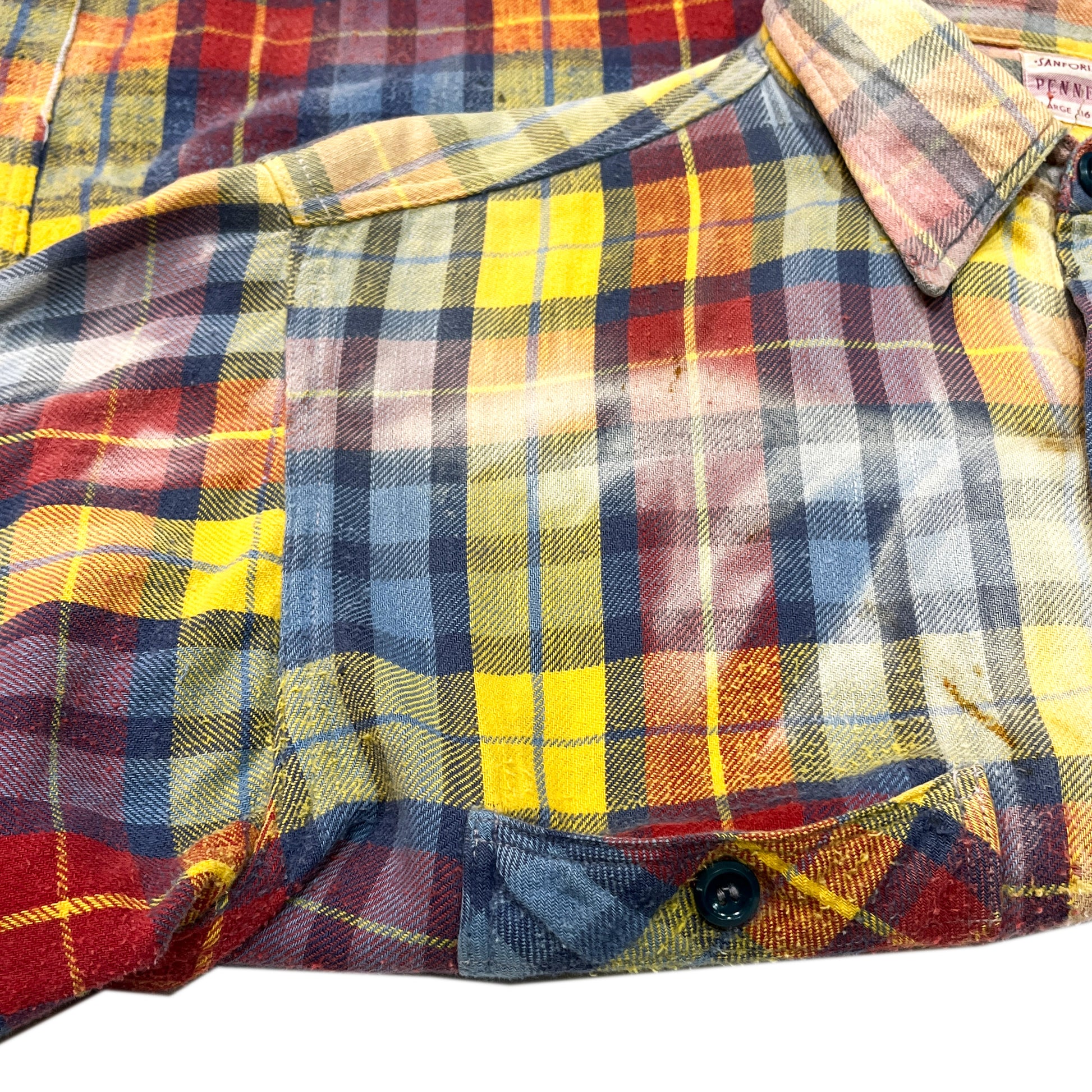 50s PENNEY'S Nel SH 好配色チェック マチ付き L ディテール 6 50's PENNEY'S Nel SH 好配色チェック マ