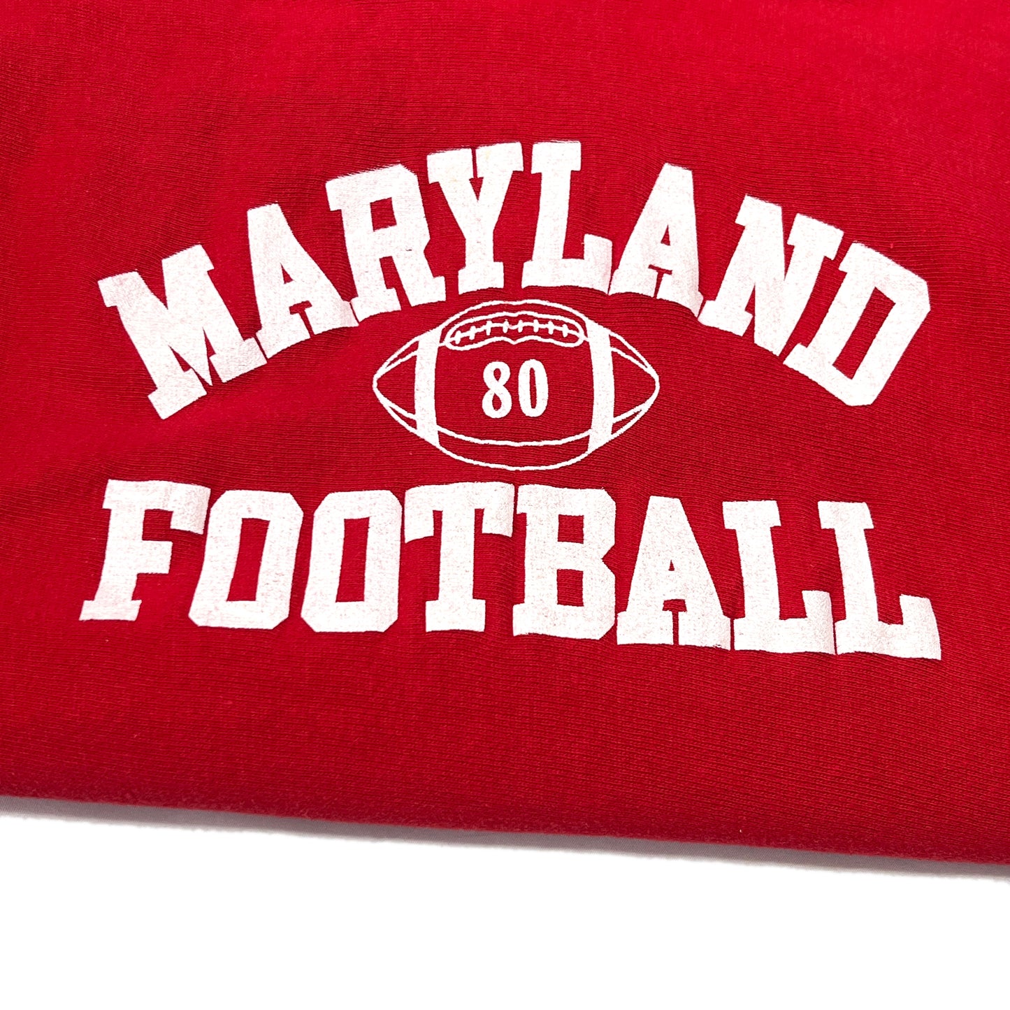 70s Champion 単色タグ R/W Parka "MARYLAND FOOTBALL" L ディテール 2 赤色 Maryland Footballプリント 80